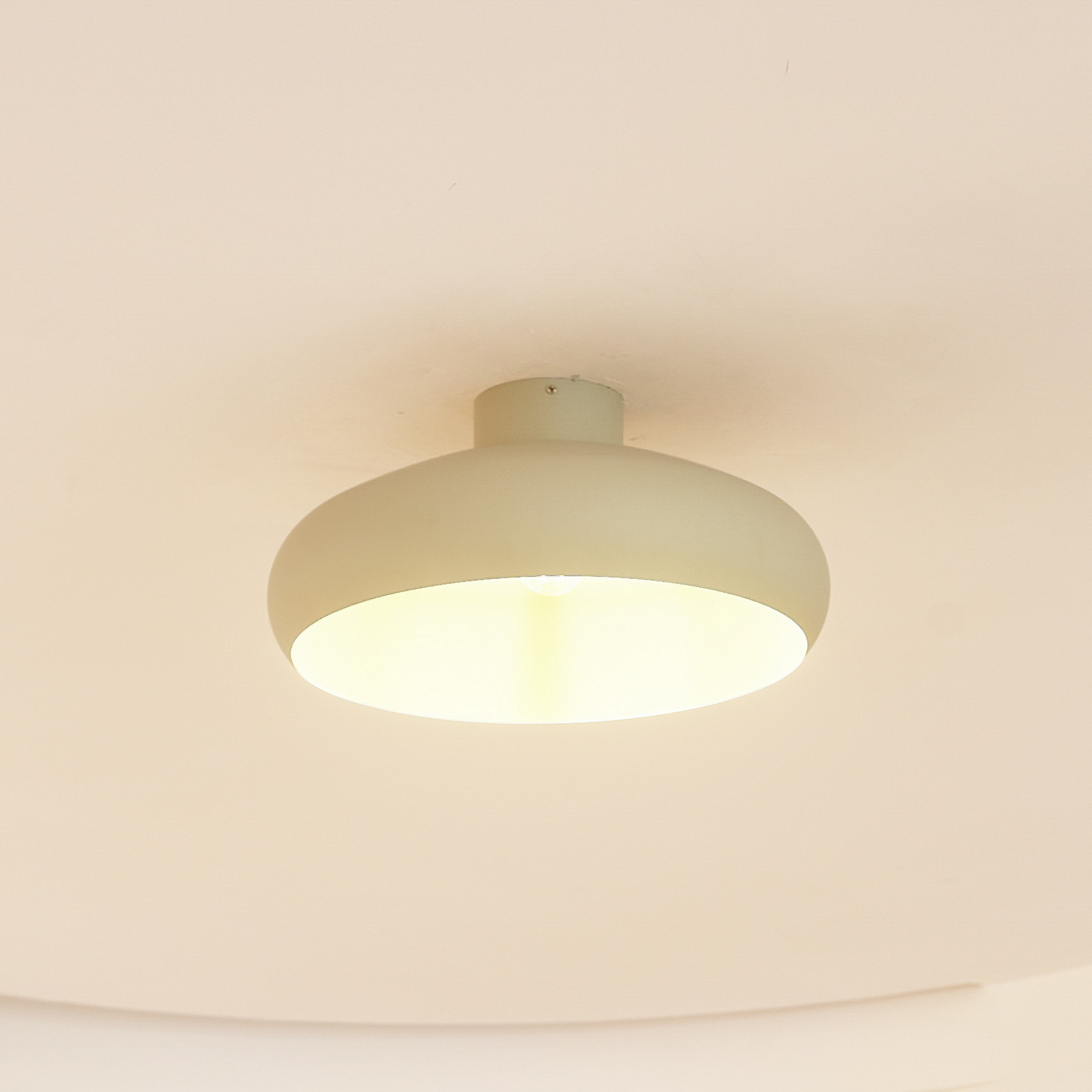 Plafoniera Lindby Elover, verde chiaro, Ø 45 cm, ferro