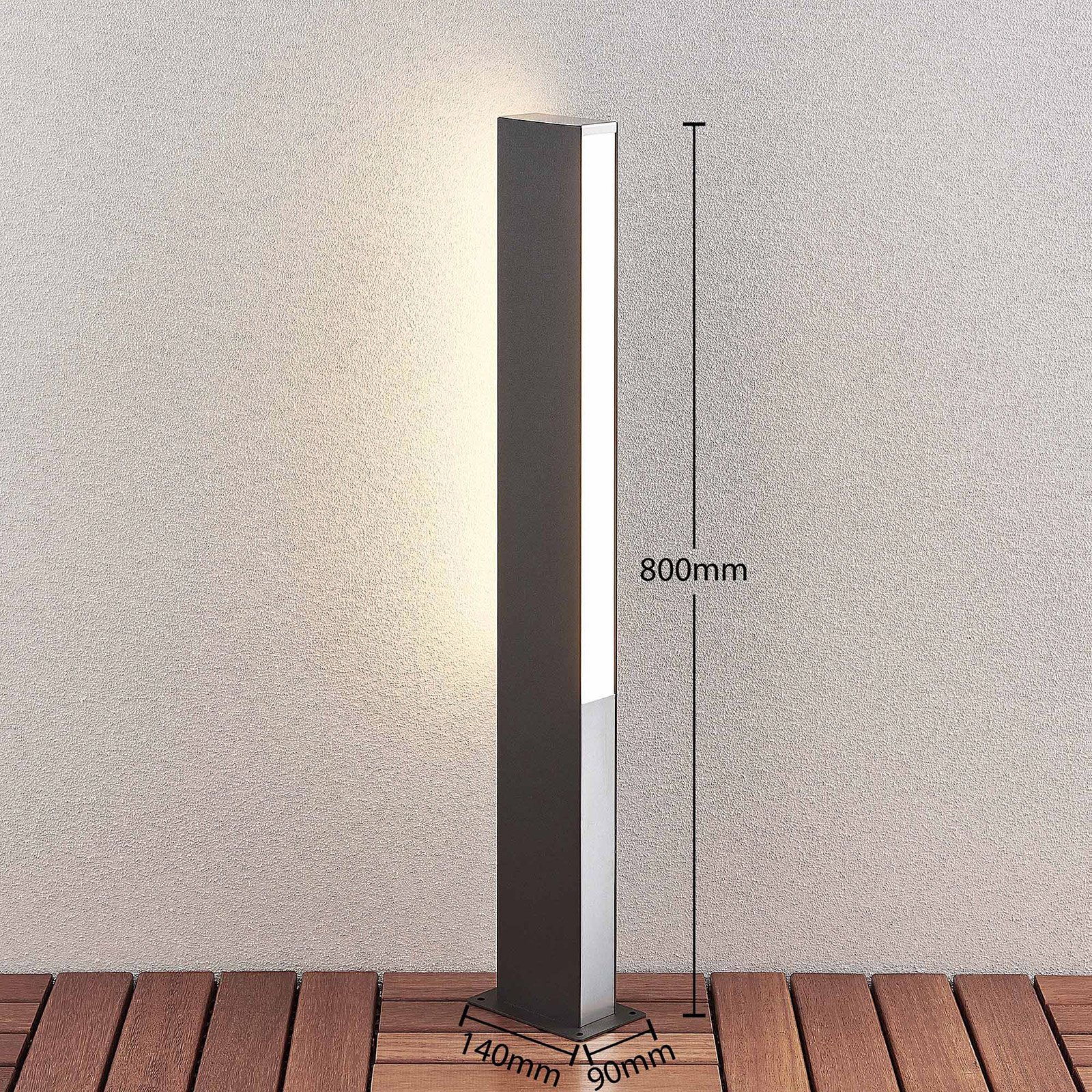 Lucande Aegisa słupek oświetleniowy LED, 80 cm