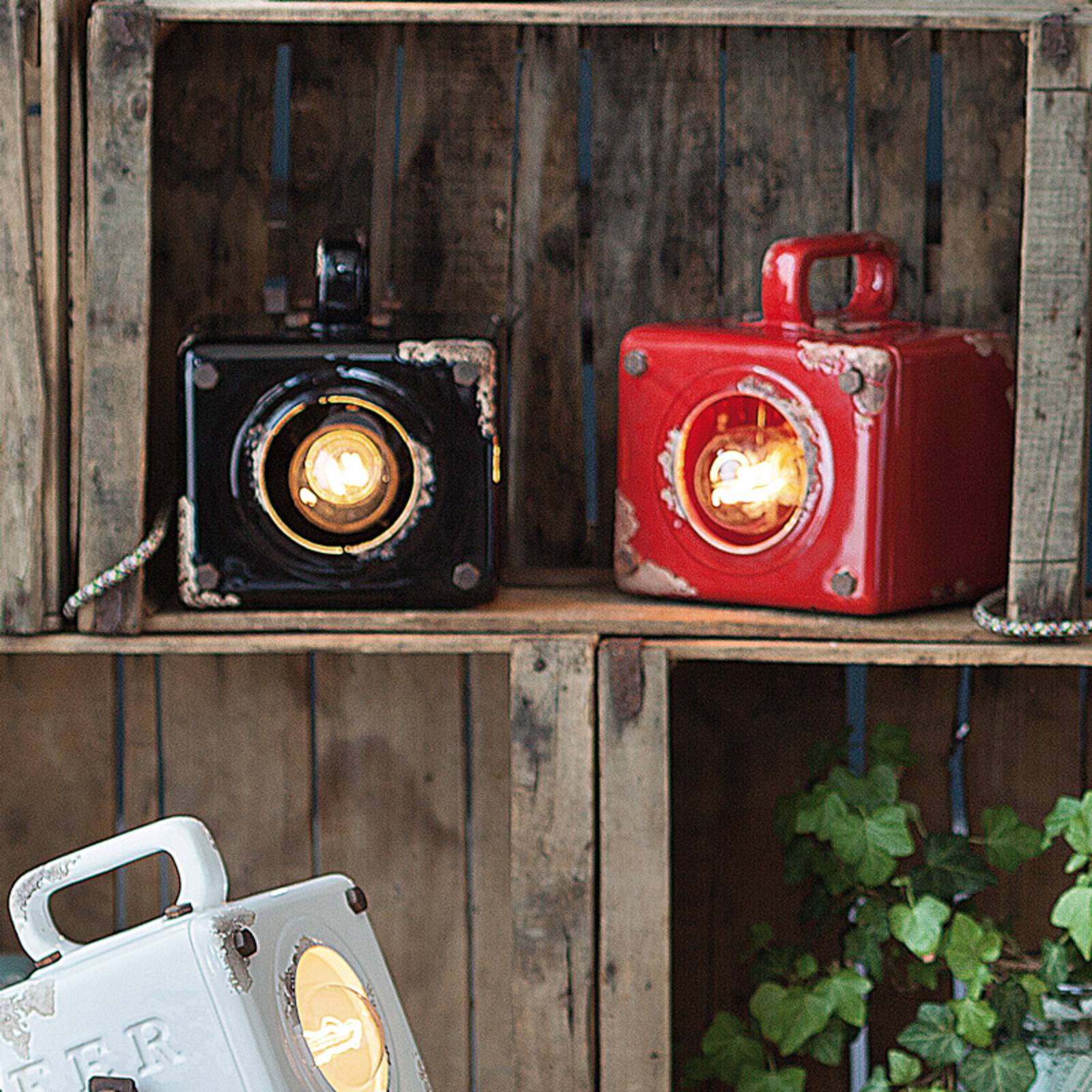 Ferroluce Lampe à poser vintage Lorenzo en rouge