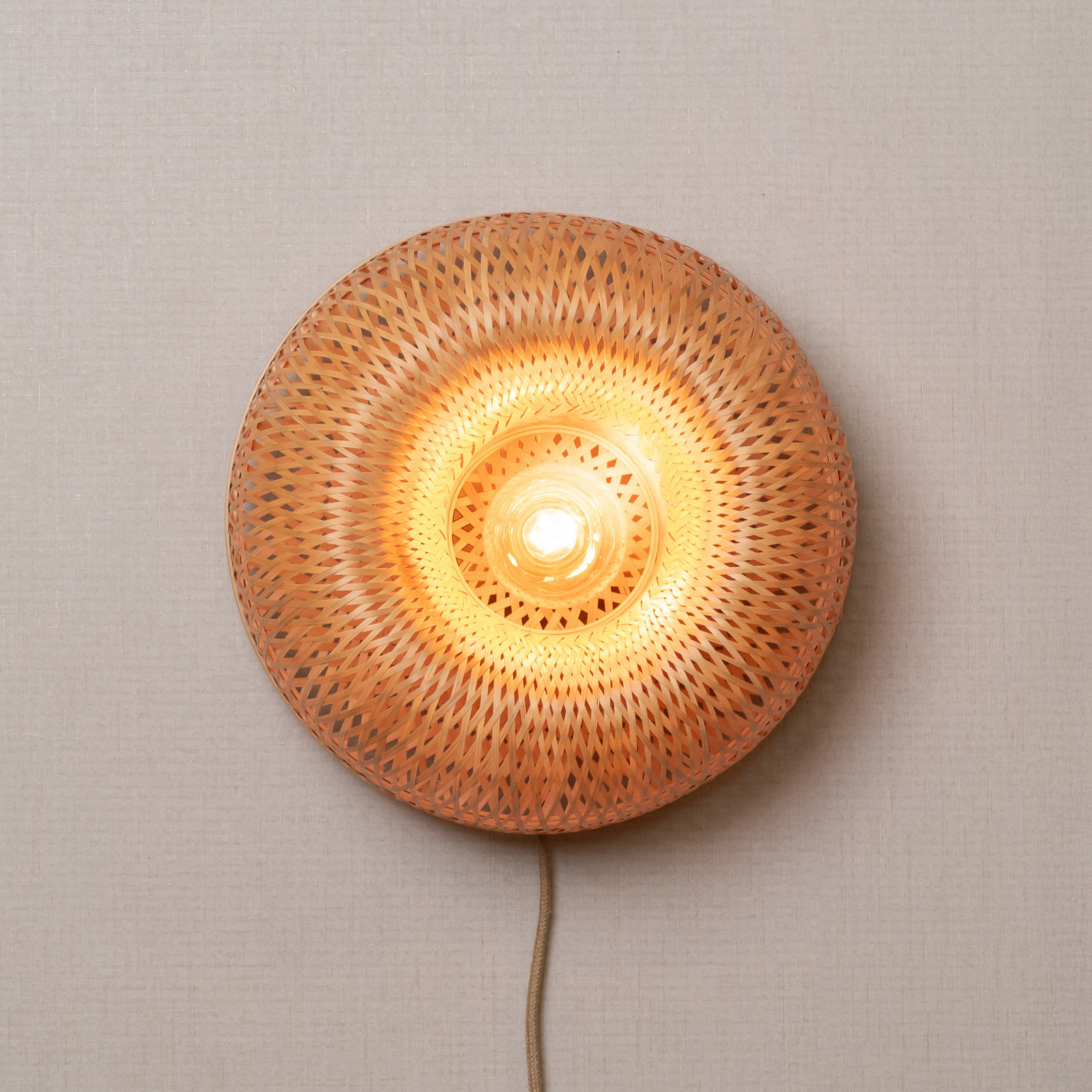 GOOD & MOJO Aplică de perete Barbados natur Ø 35 cm Bambus Șifonier - Camera de zi / sufragerie - bambus natural - Bamboo