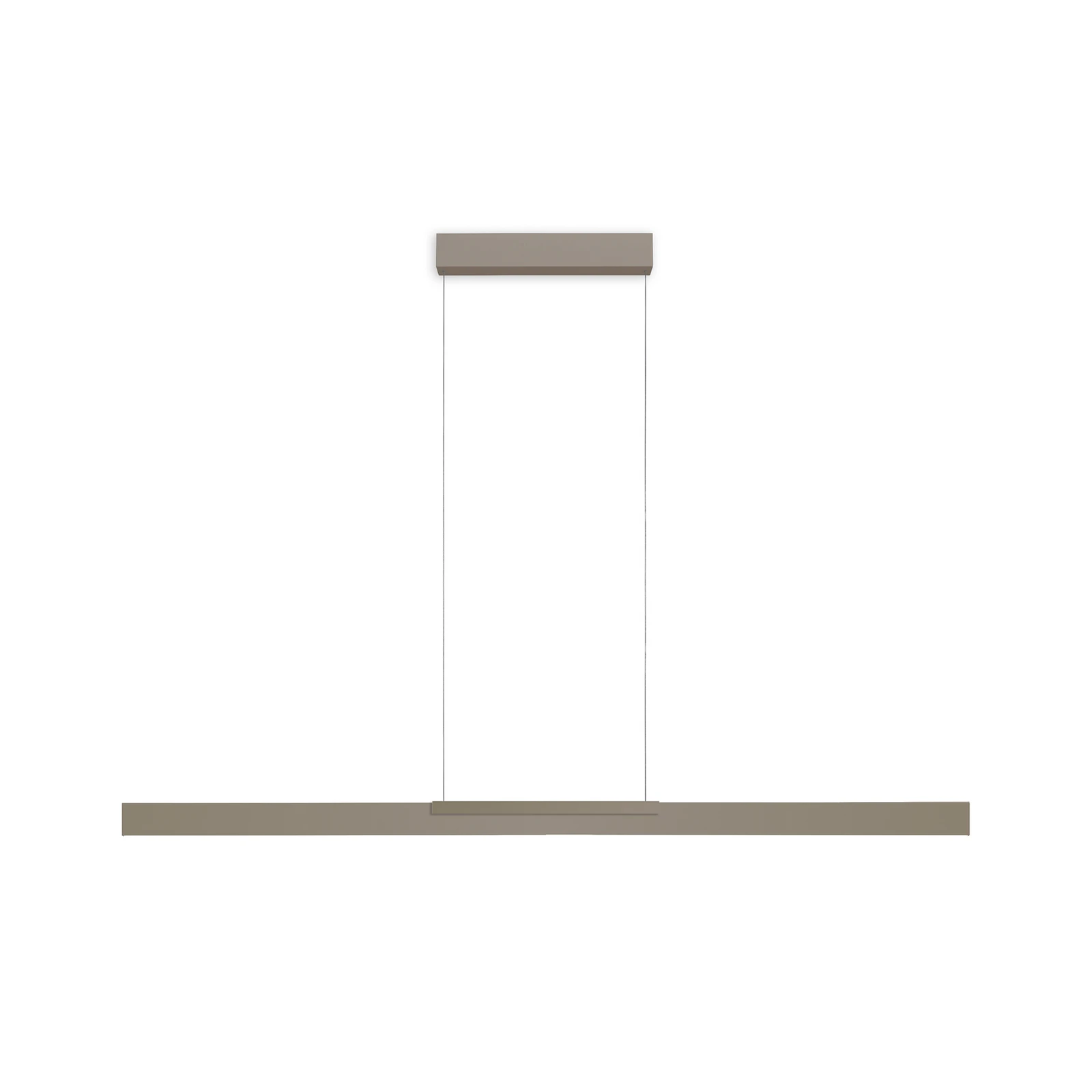 Lampă suspendată LED Bopp Nano 2.0, lungime 140 cm, gri-maro, metal