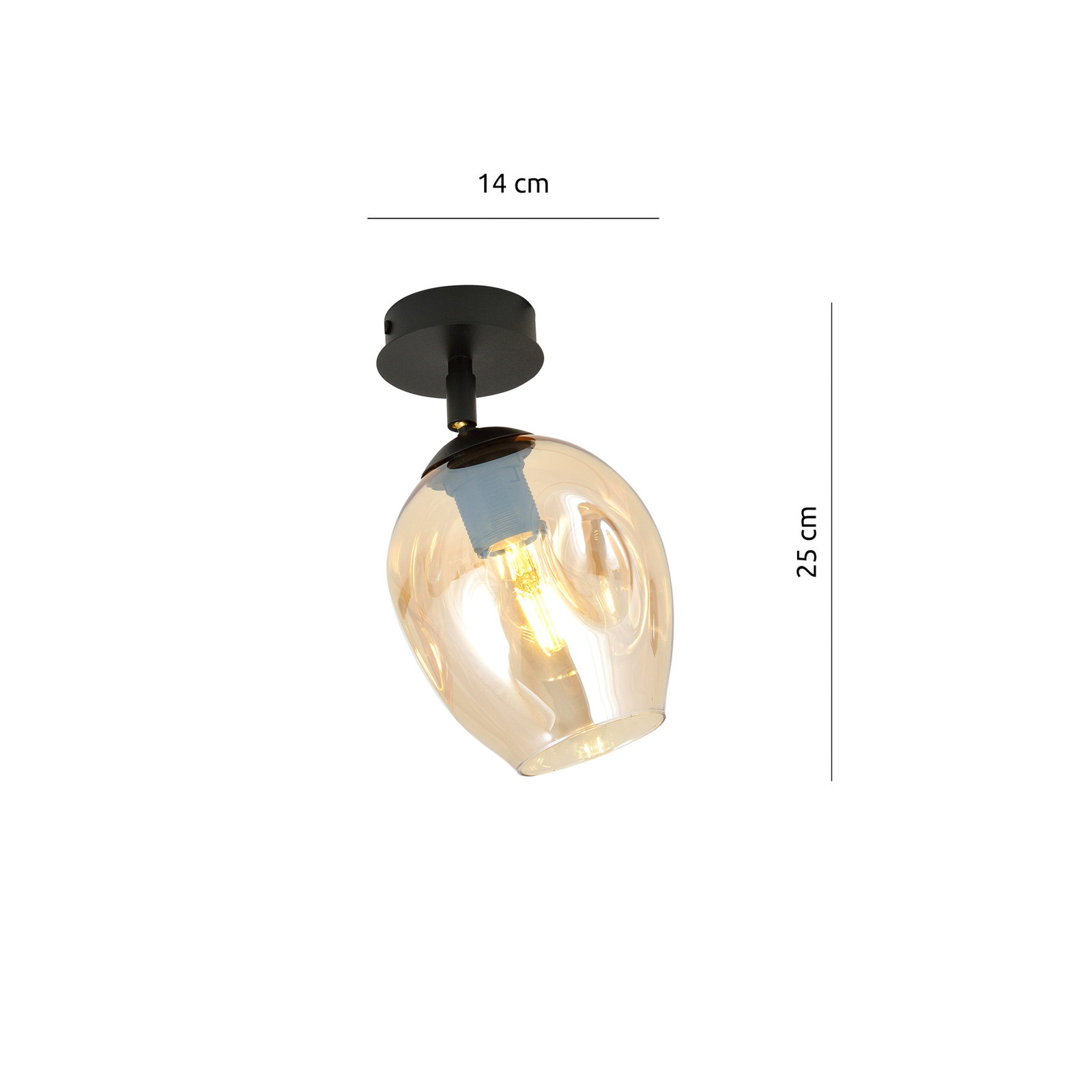 Flow 1 ceiling light one-bulb amber