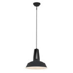 Eden pendant light, black, metal, E27 socket