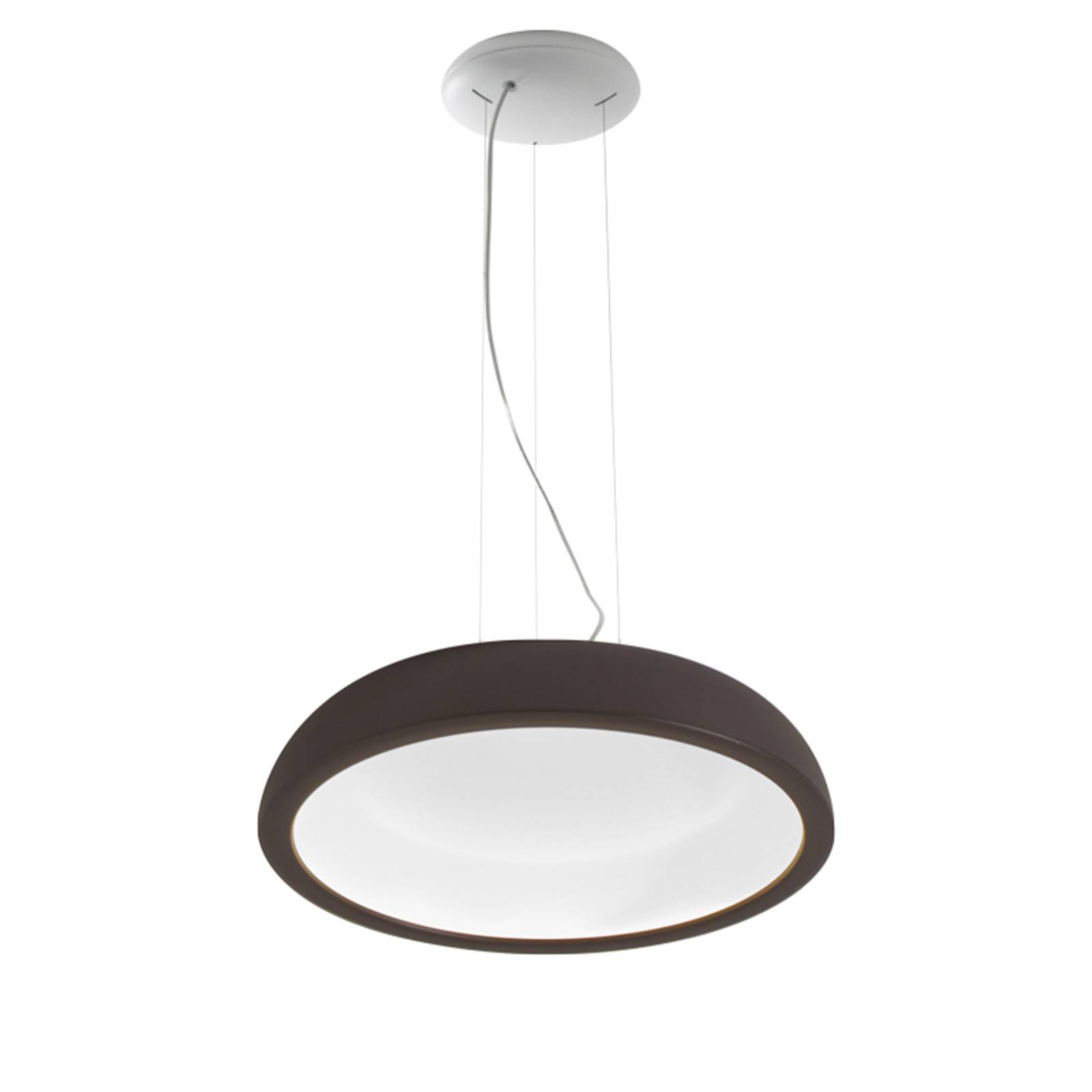 Stilnovo Reflexio LED-Hängeleuchte, Ø46cm, braun