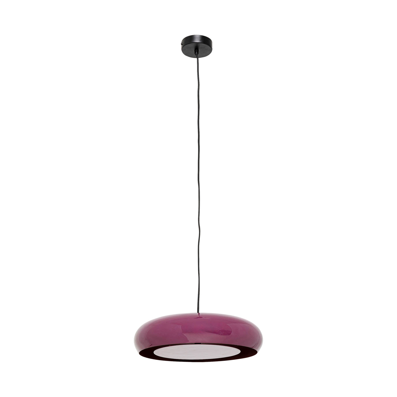 KARE Lia pendant light, violet, enamelled steel, 38 cm