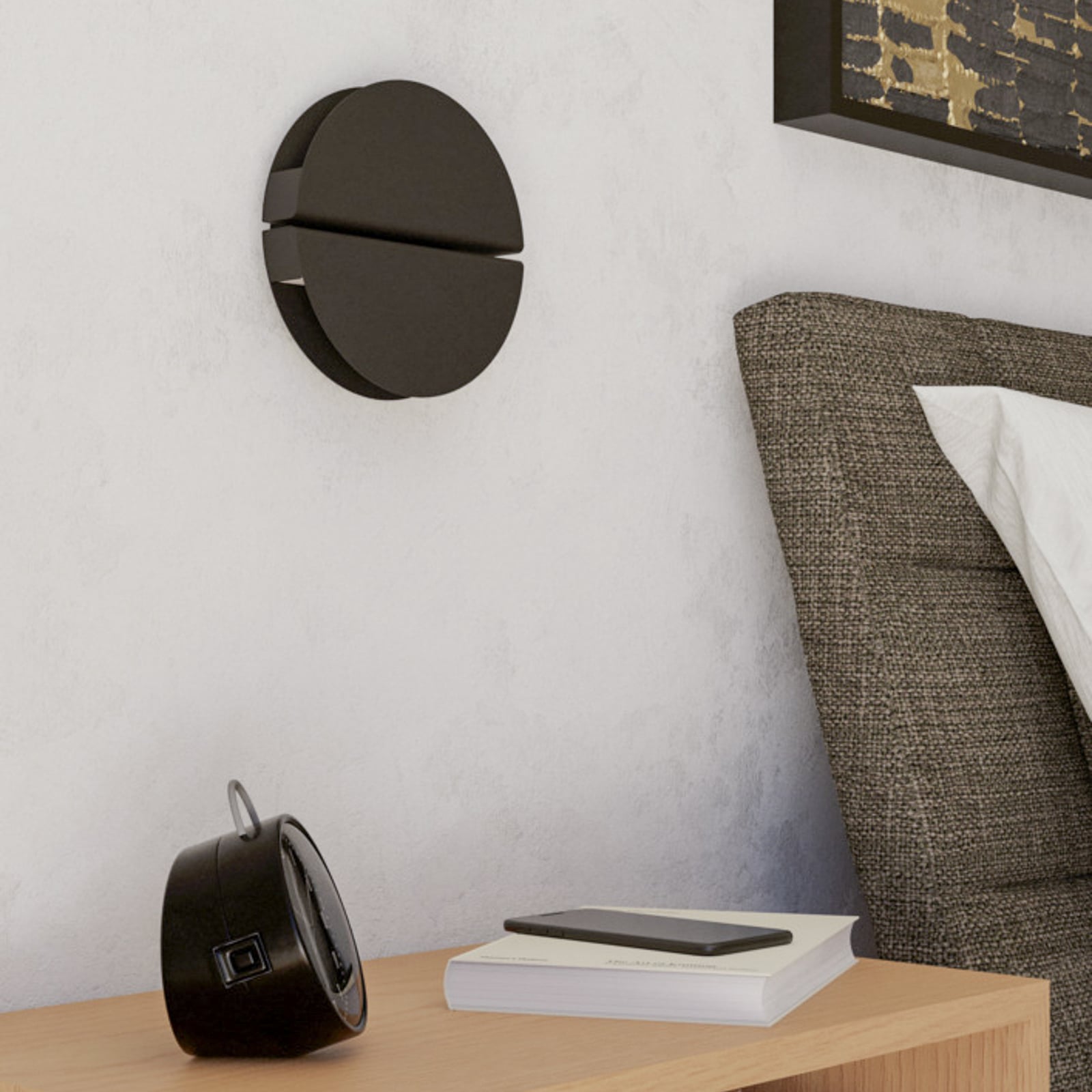 EGLO LED wandlamp PIANOSA, zwart, Ø 18 cm, IP44, CCT