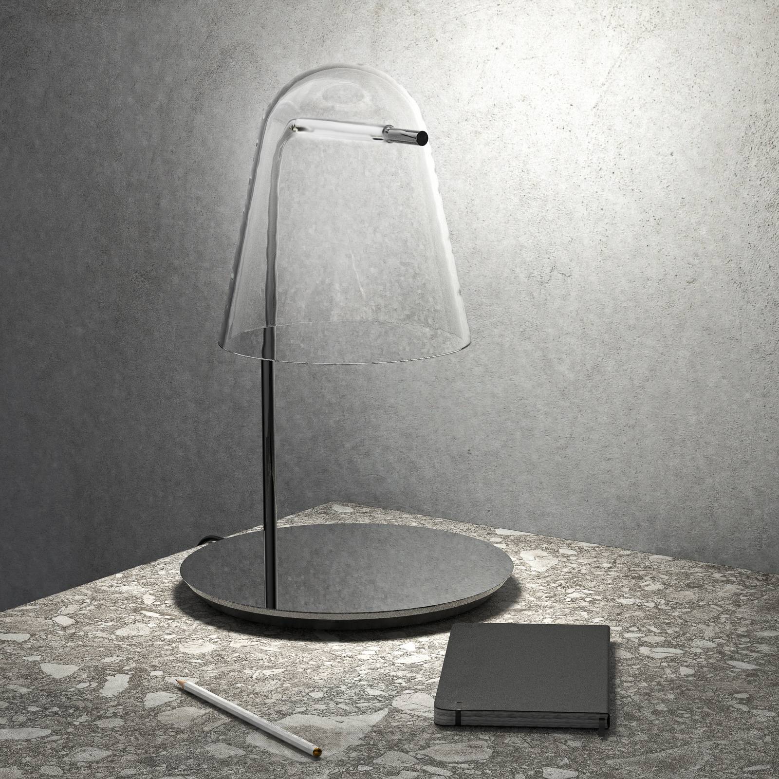 Prandina Sino T3 LED-bordslampa klar/svart krom