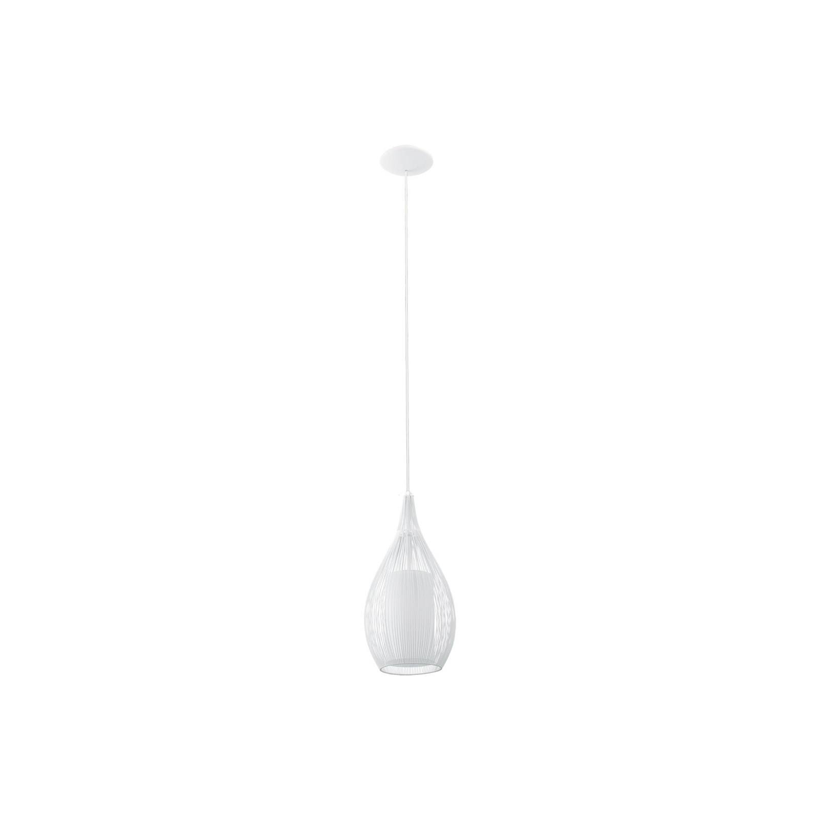 Lampada a sospensione Solis, bianco, metallo, vetro, Ø 19 cm