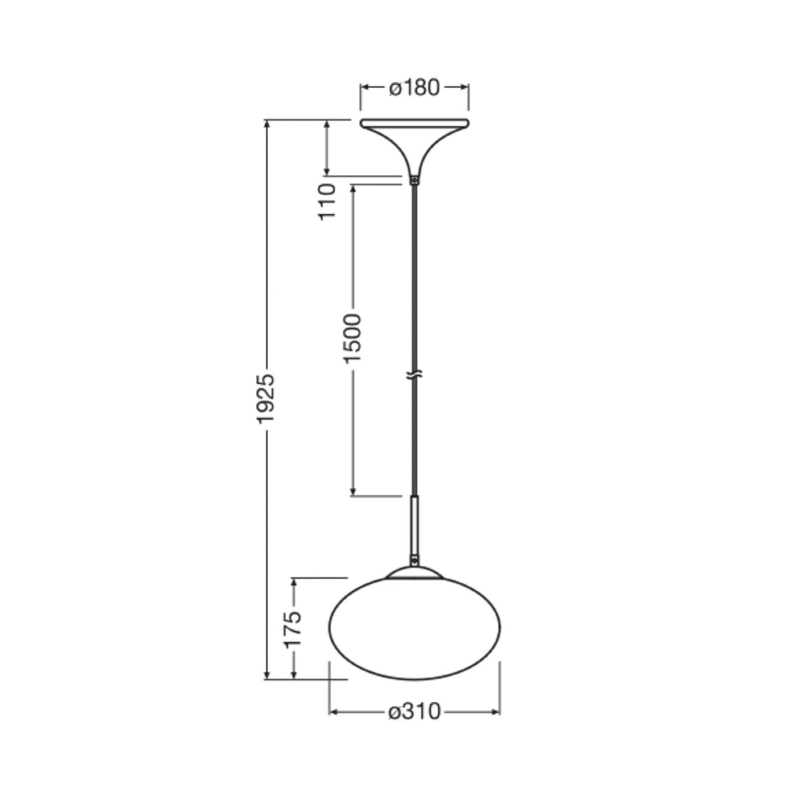 OSRAM hengelampe Decor Forma, rosa/krom, Ø 31 cm, glass OSRAM hengelampe Decor Forma, rosa/krom, Ø 31 cm, glass
