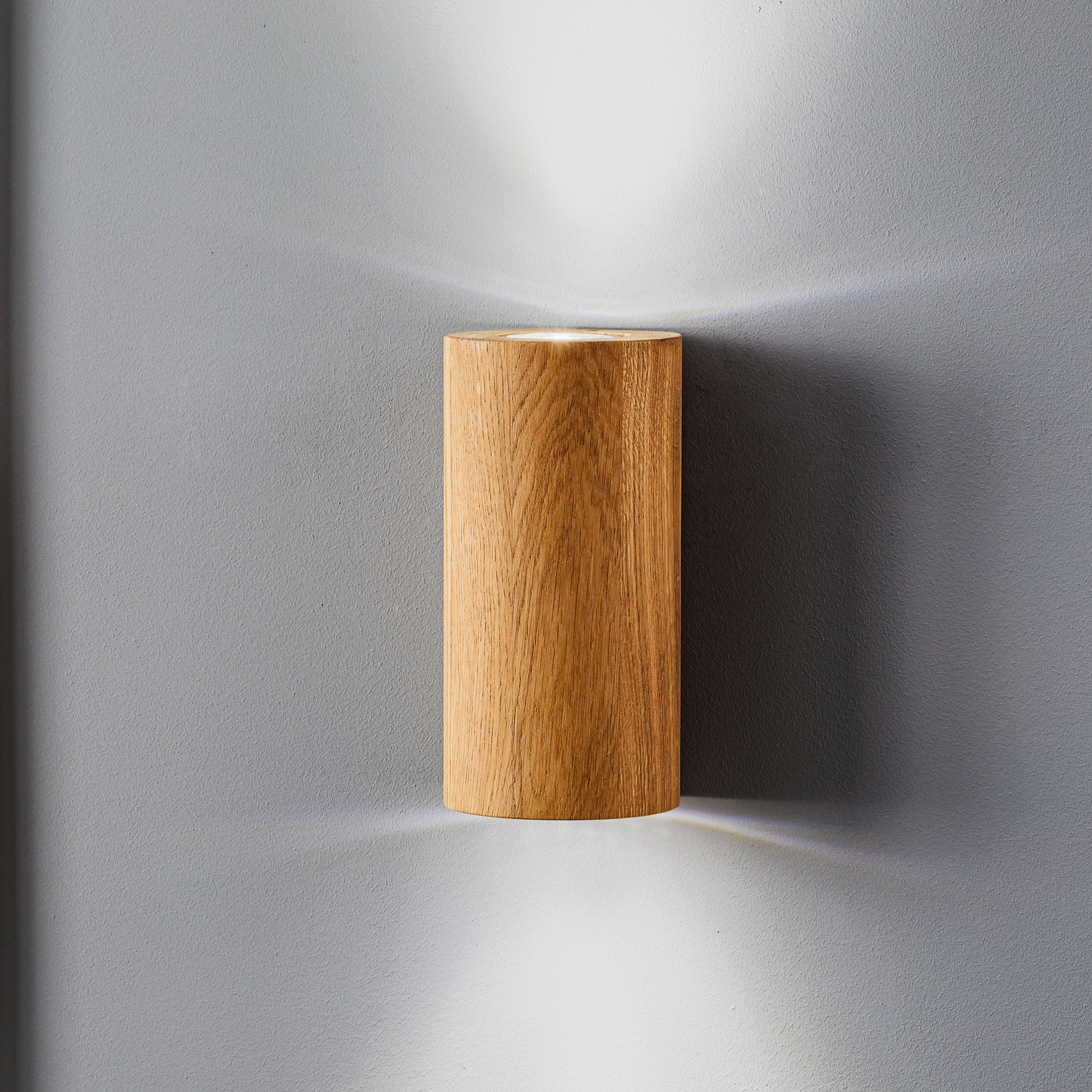 Aplique de pared Wooddream 1 luz roble, redondo, 20cm
