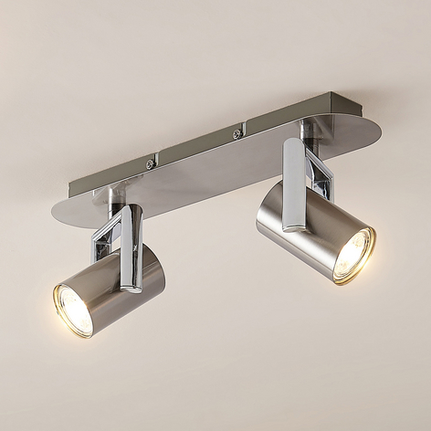 Lindby Reina Deckenstrahler, nickel, zweiflammig