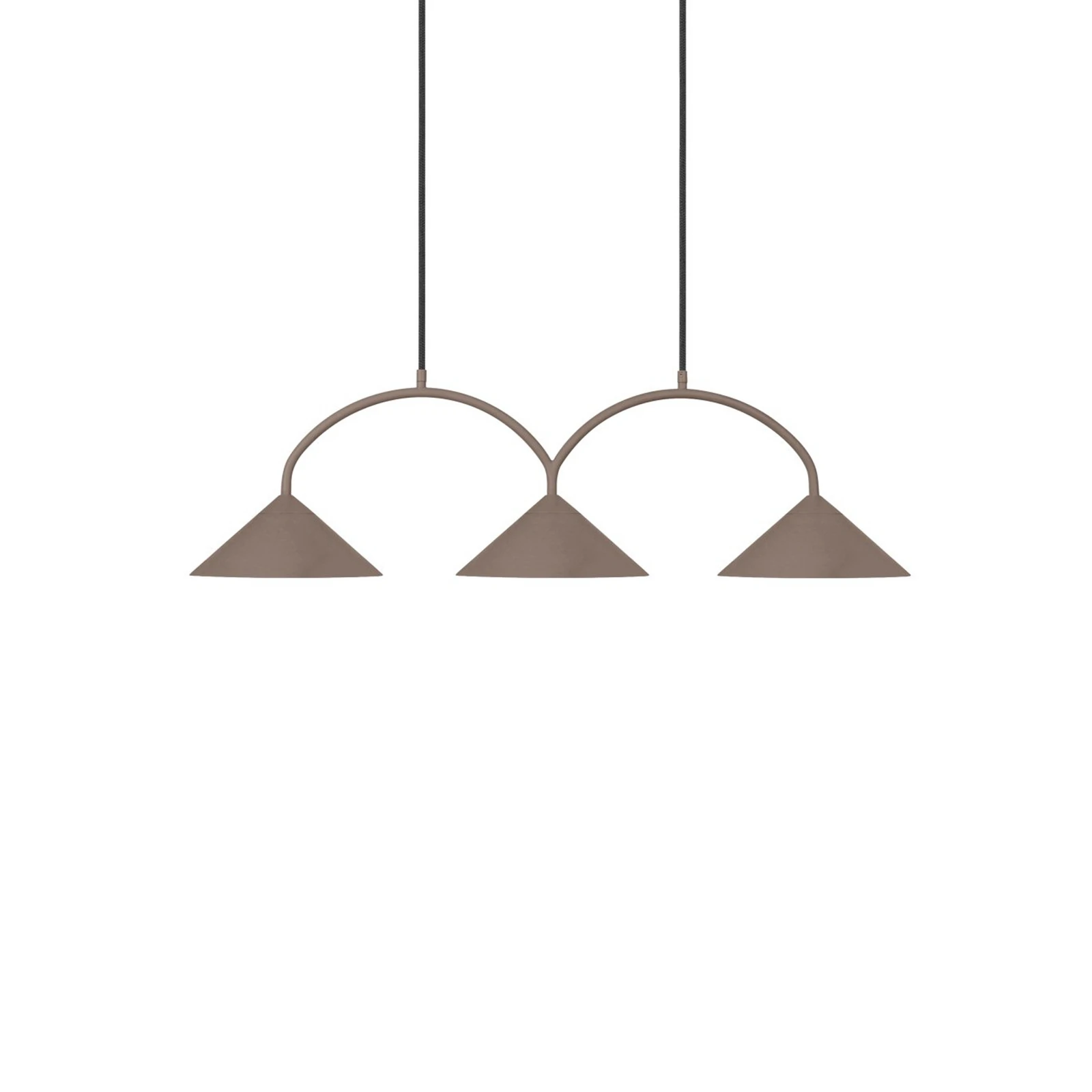 Globen Lighting Hängelampe CURVE, Länge 95 cm, braun, 3-flg.