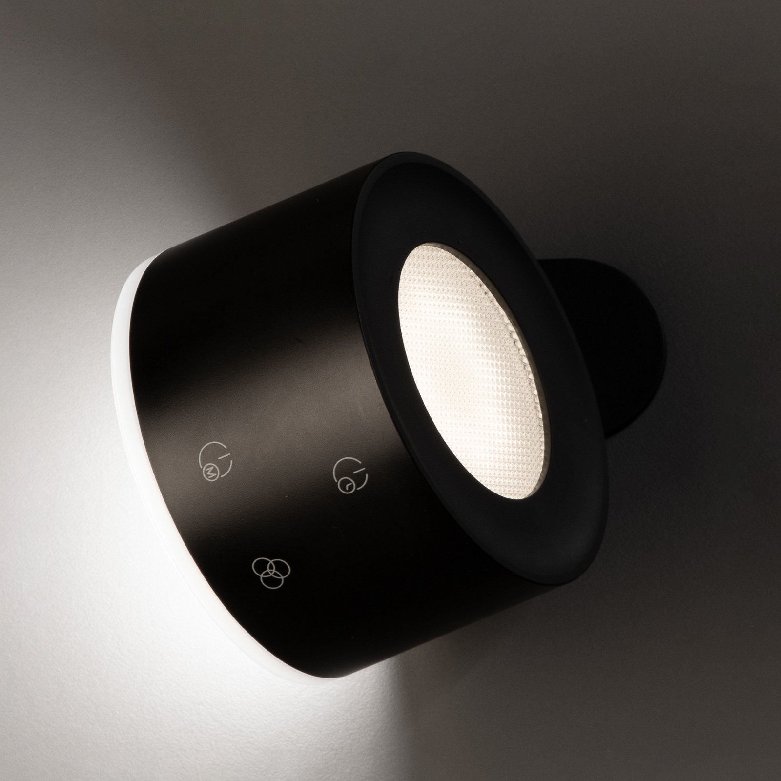 LED-Akku-Wandspot Magnetic, schwarz, dimmbar, RGBW