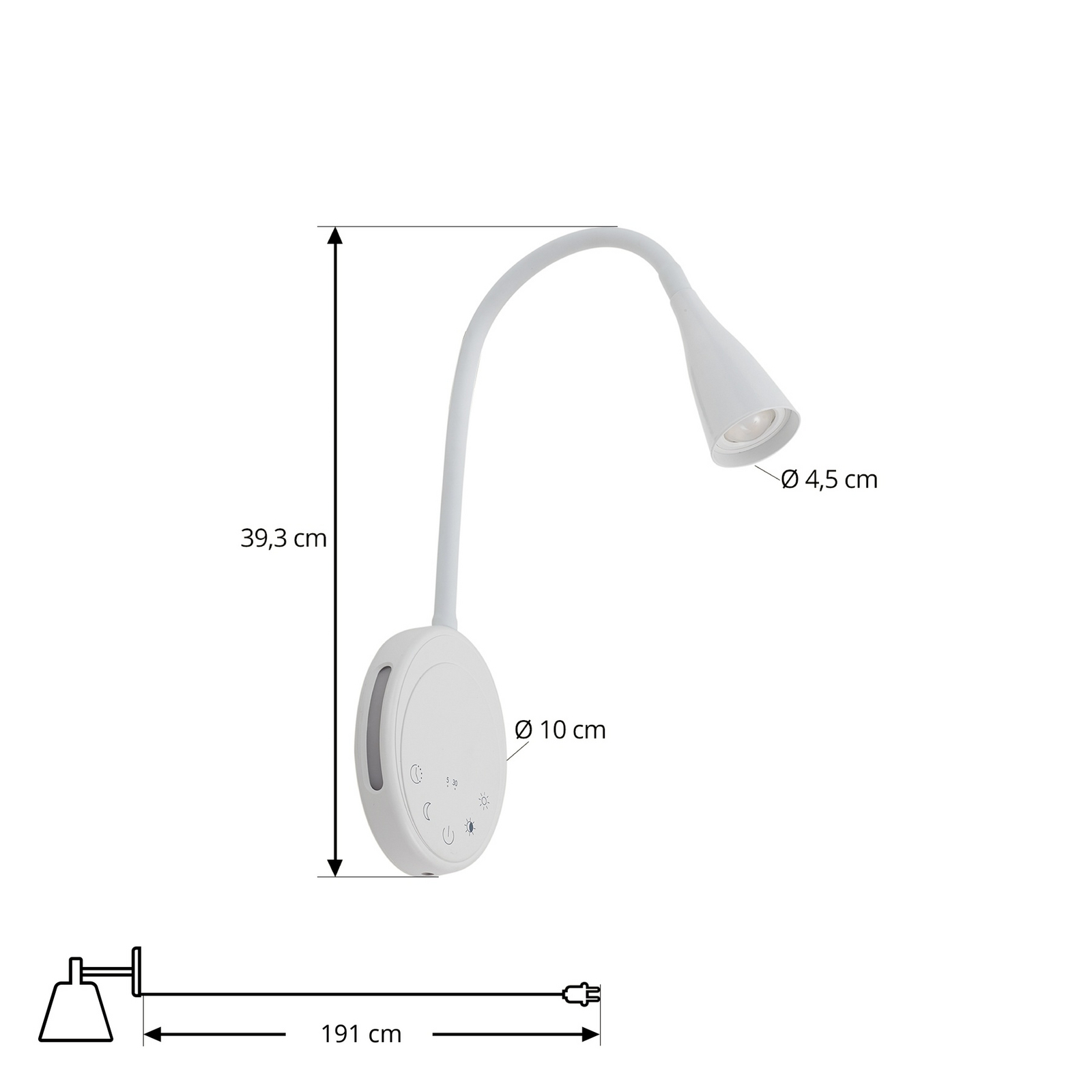 Lindby LED lasāmvieta Zayna, balta, plastmasas, aptumšojama