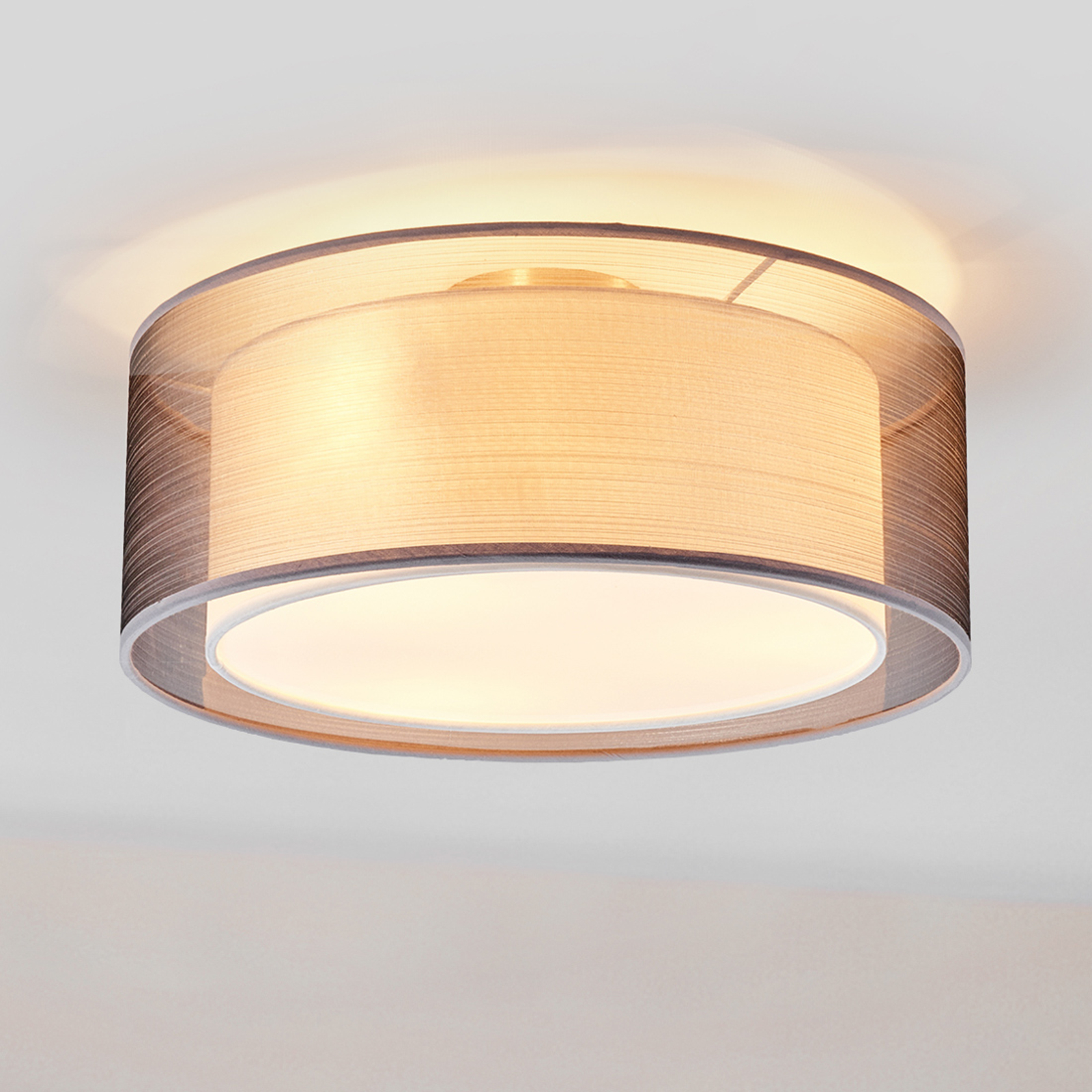 Nica Plafondlamp Deckenleuchte Ø40 Grey/White - Lindby