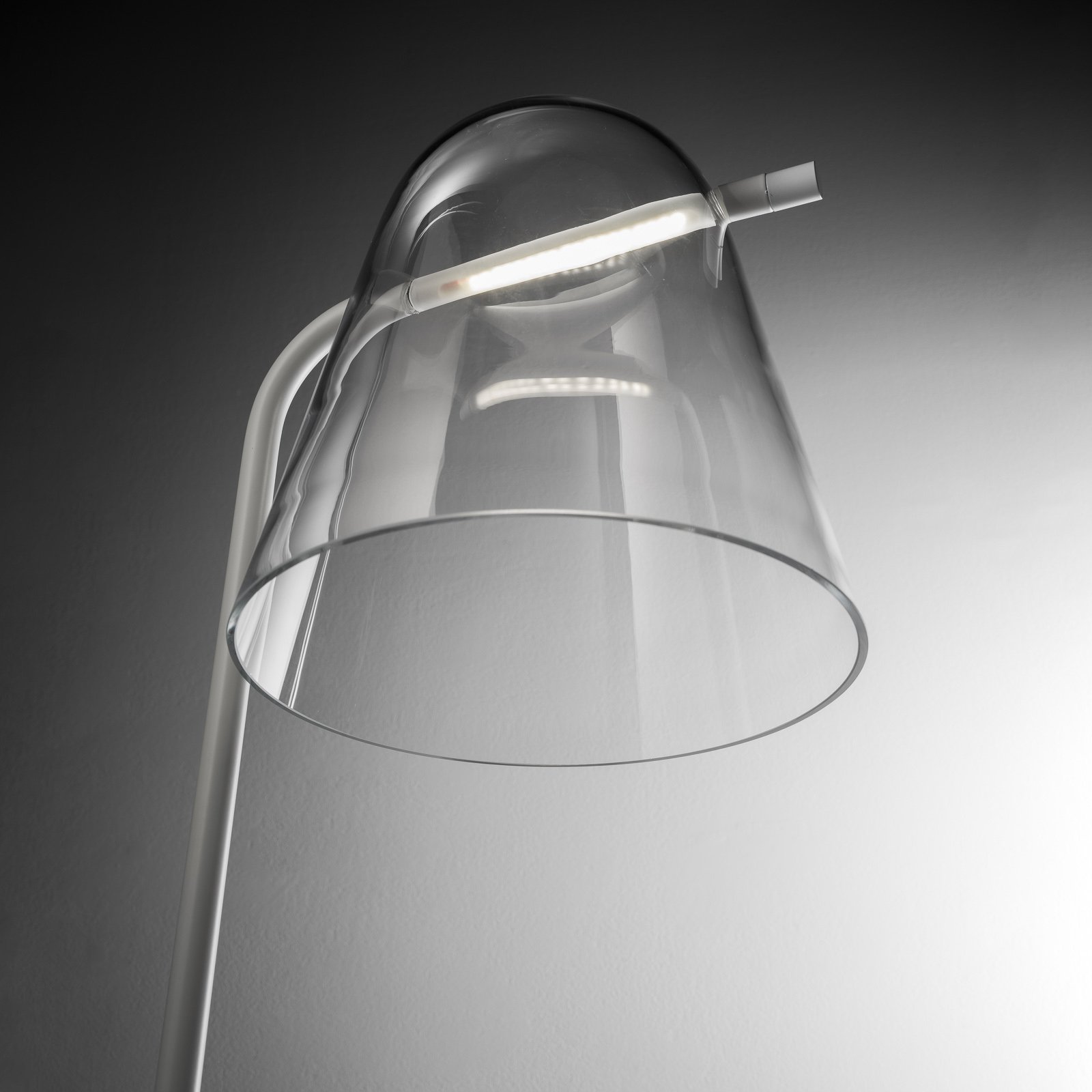 Candeeiro de mesa Prandina Sino T3 LED transparente/branco mate