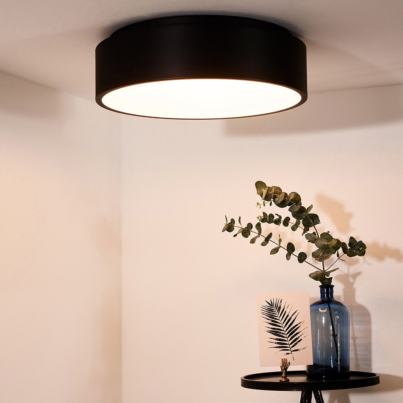 LED ceiling light Talowe black Ø 45 cm