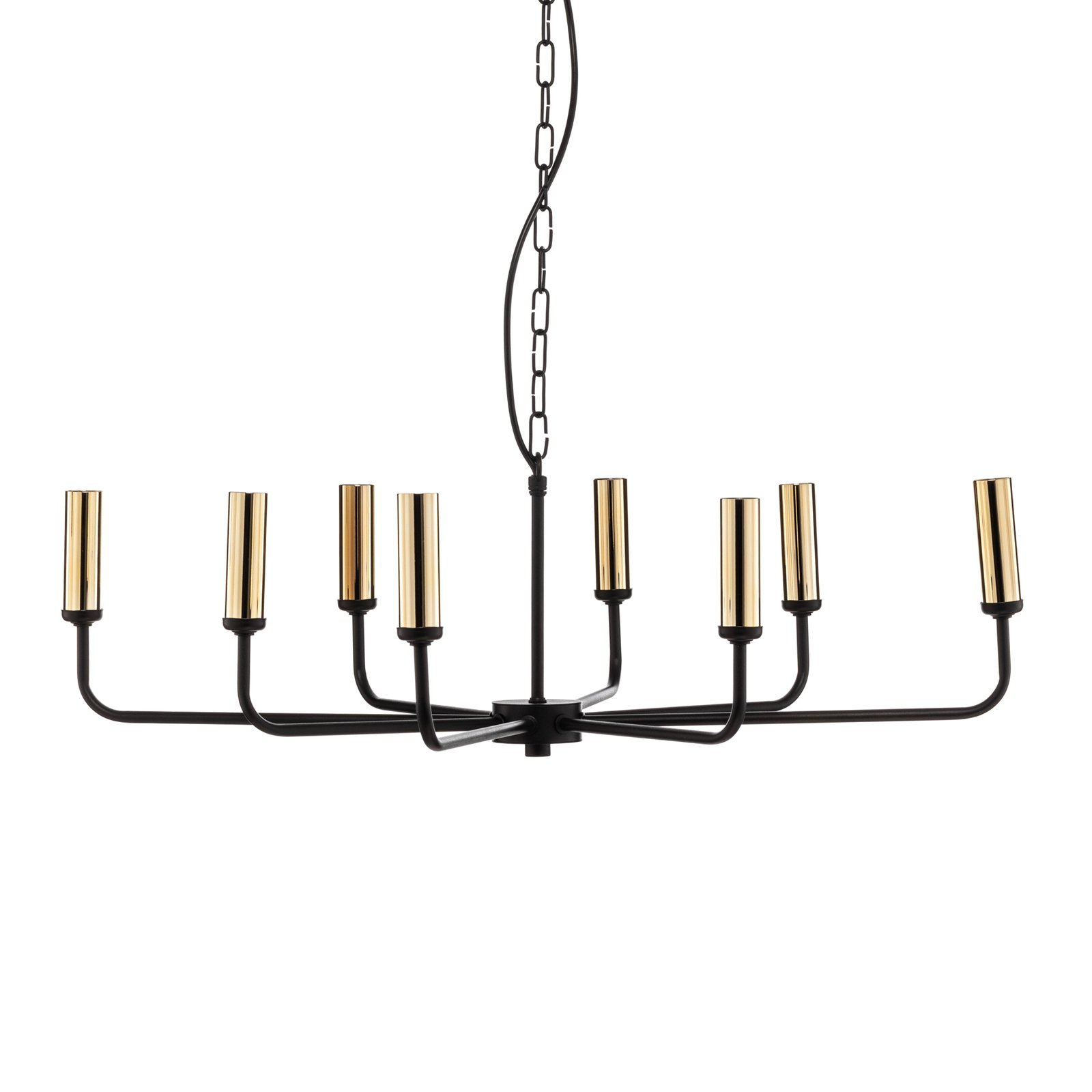 Ampli chandelier, black/gold, 8-bulb