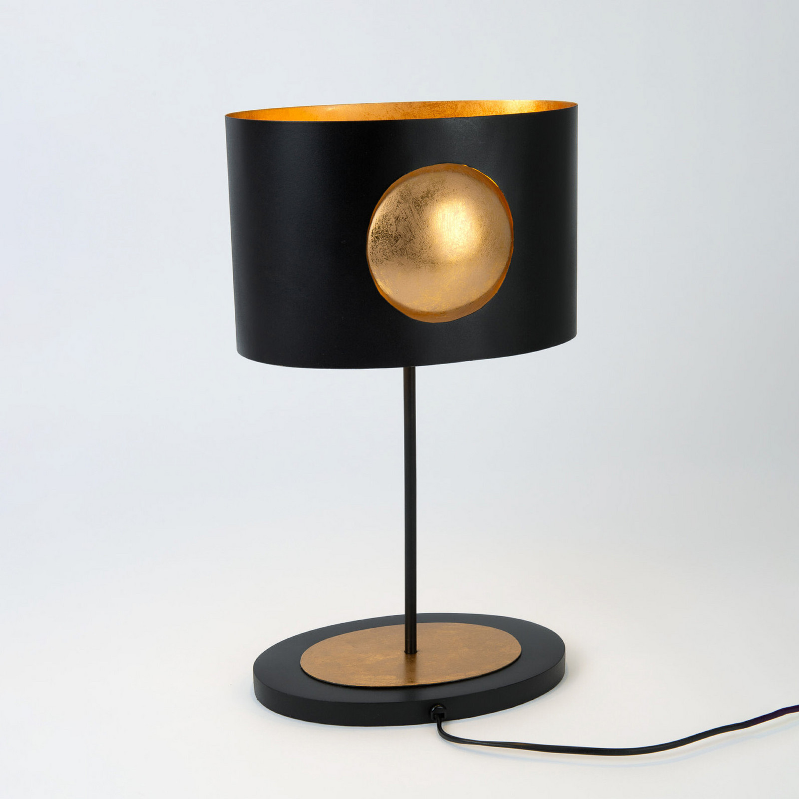 Holländer Lampa de masă AURORA OVAL negru înălțime 47 cm metal 2x G9 - Camera de zi / sufragerie - Modern - maro-negru-auriu