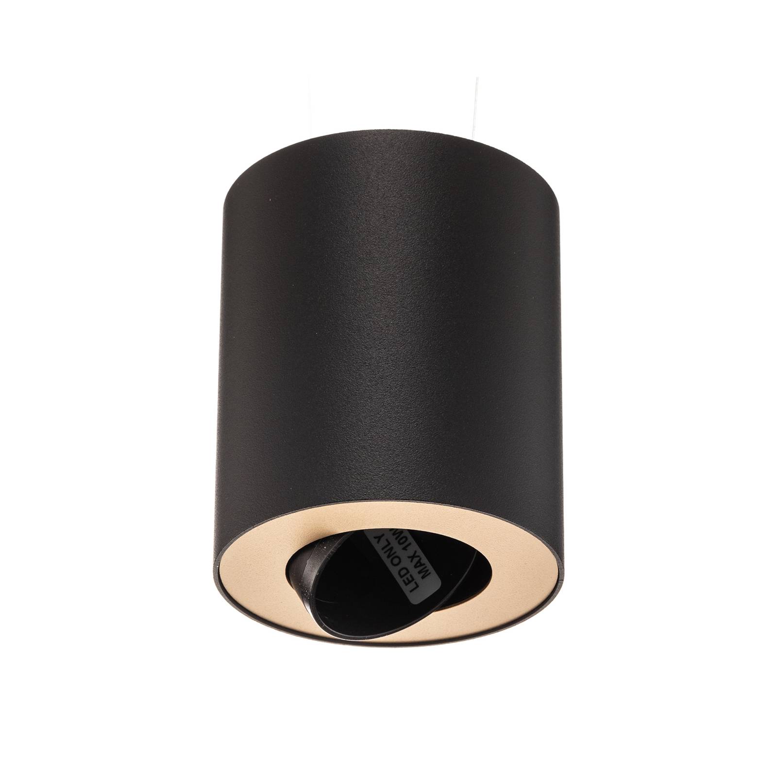 Deckenspot Set, verstellbar, schwarz, innen gold