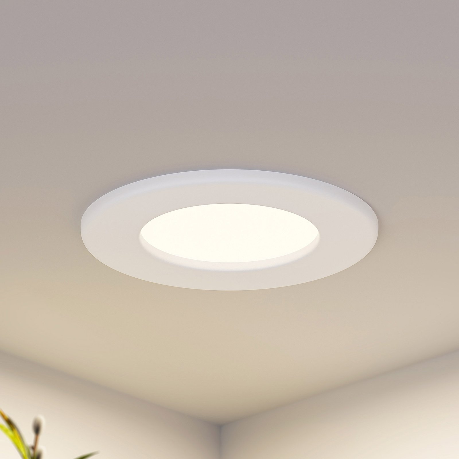 Prios Cadance LED-inbyggnadslampa, vit, 11,5 cm