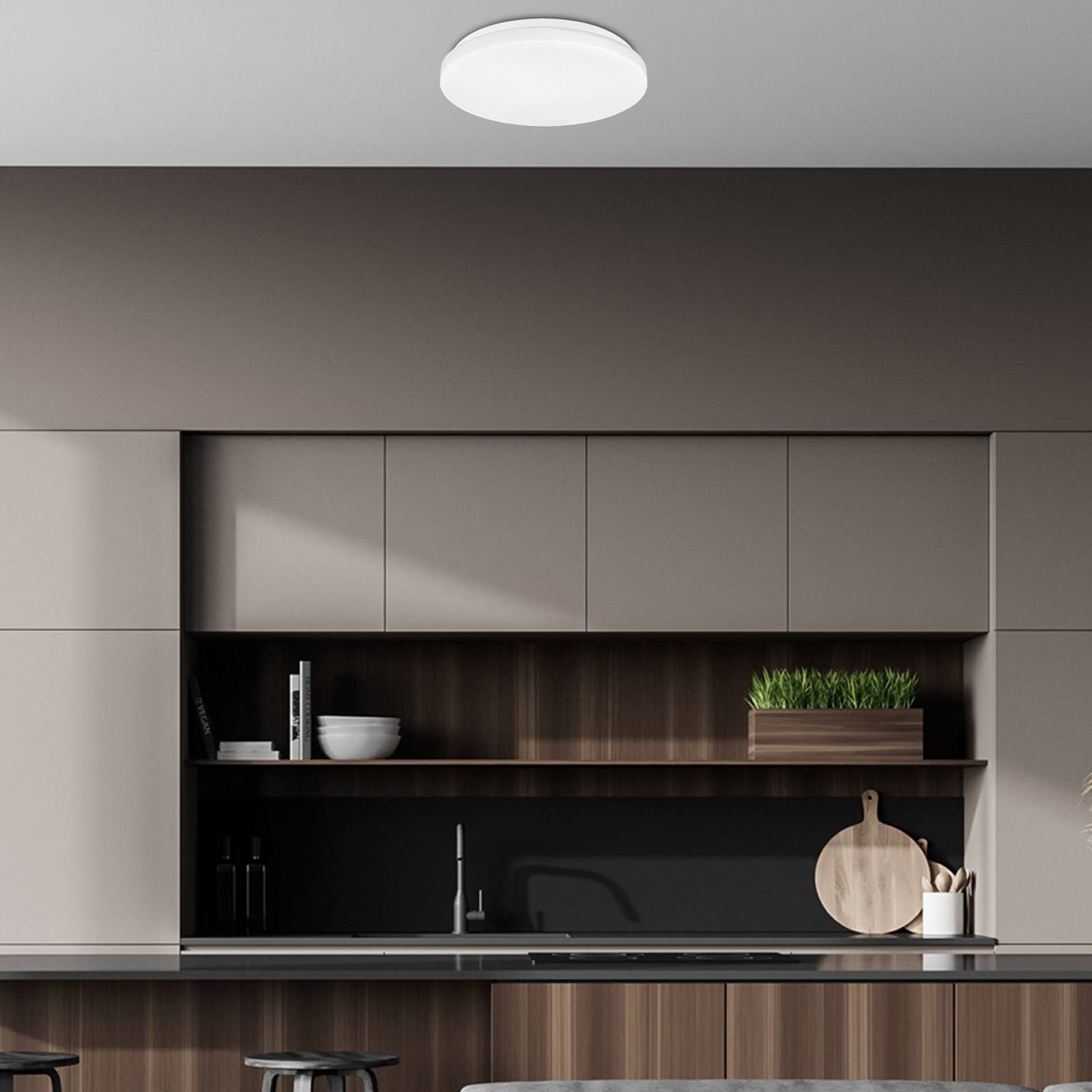 Lampa sufitowa LED Elipso, biała, tworzywo sztuczne, Ø 29 cm, 4000K