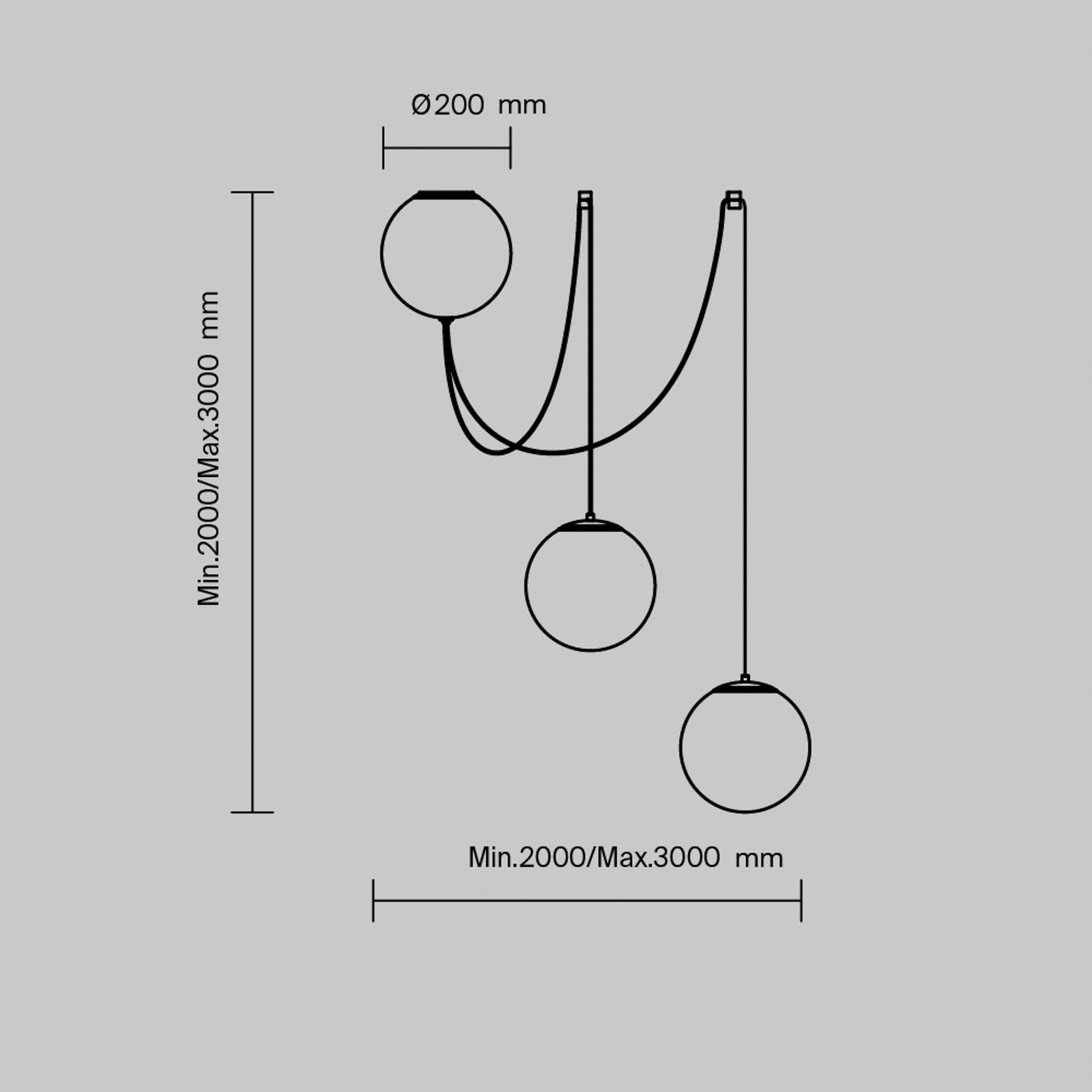 Maytoni LED-riippuvalaisin Twins, musta, lasi, Ø 20 cm