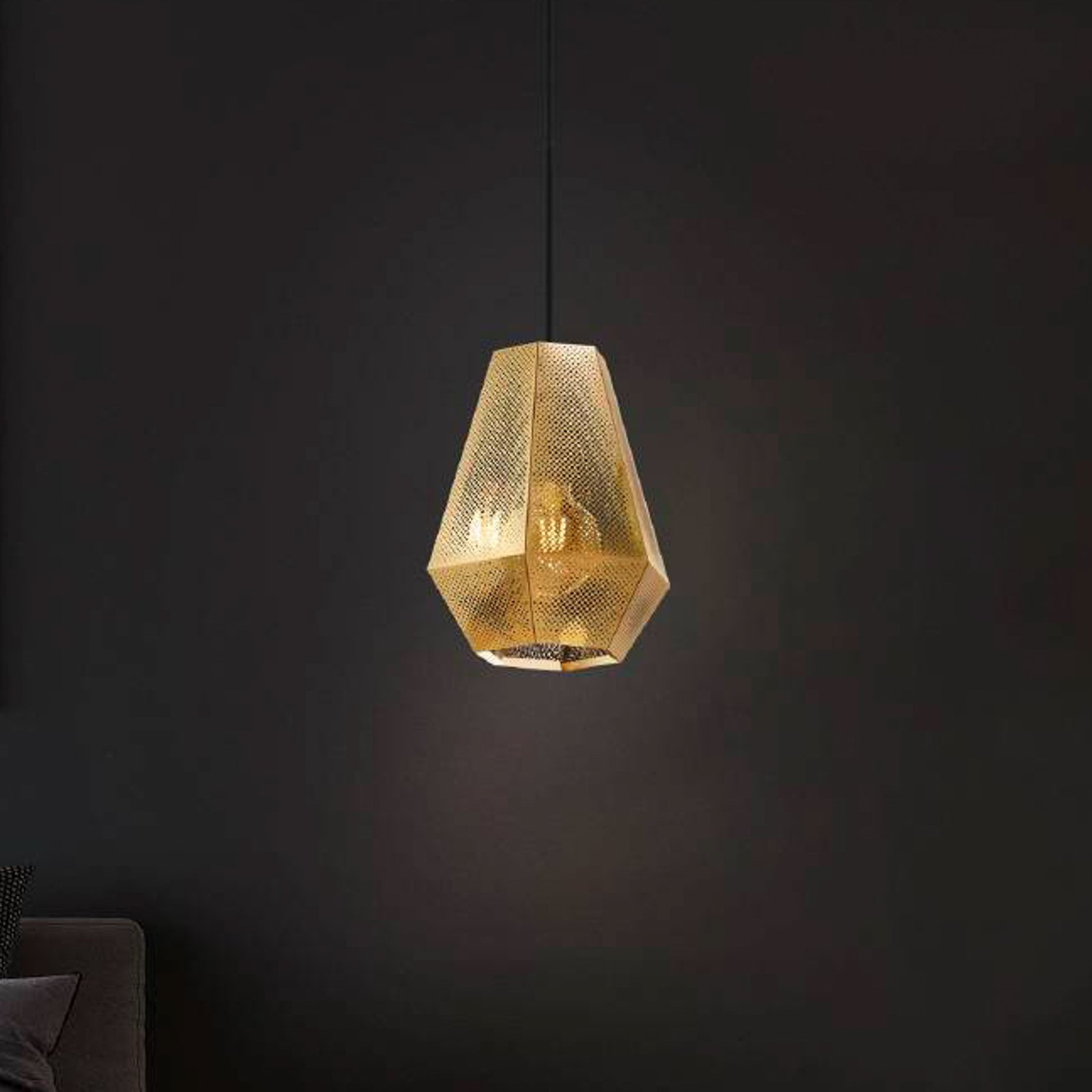 Chiavica pendant light, brass, 1-bulb