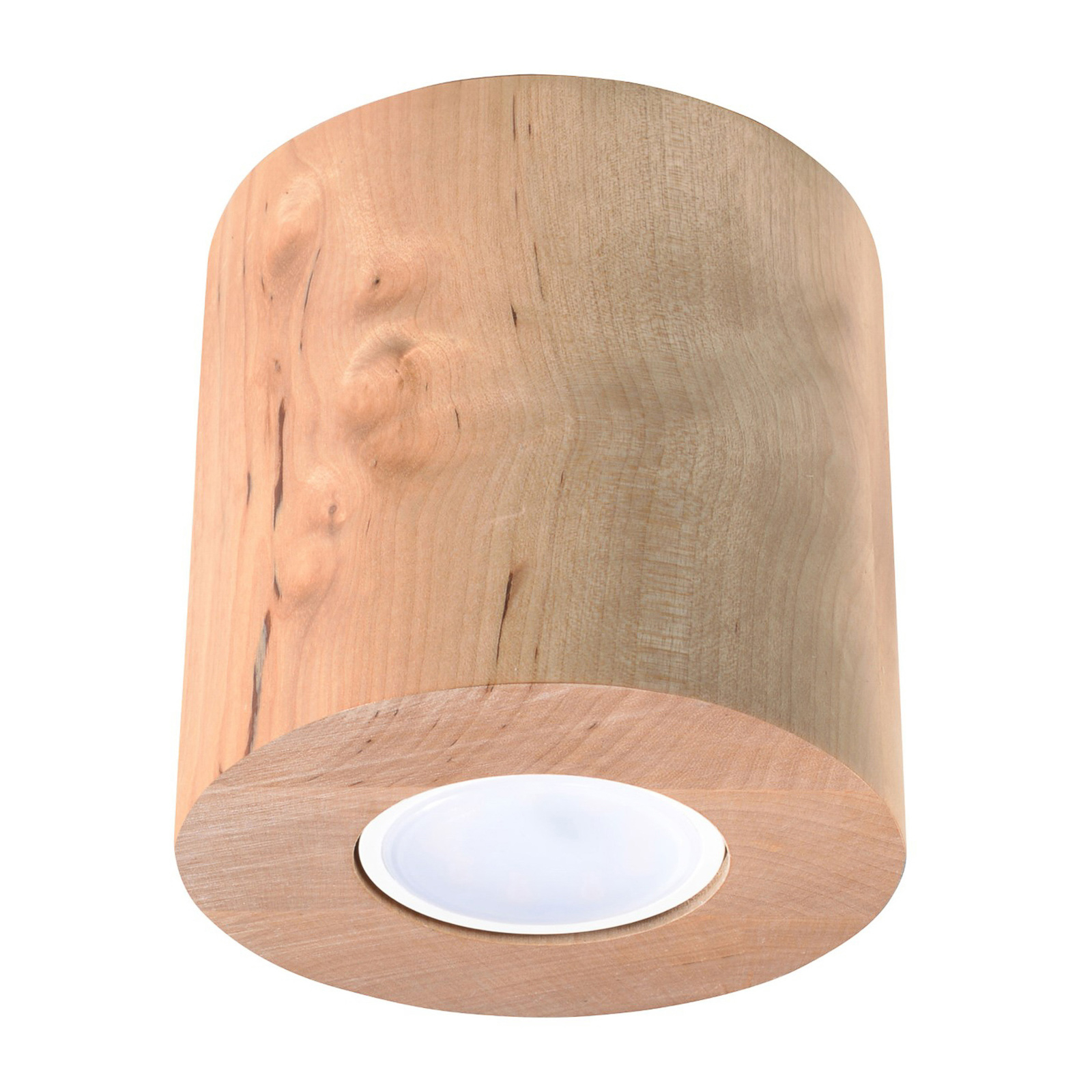 Plafondlamp Ara als houten cilinder