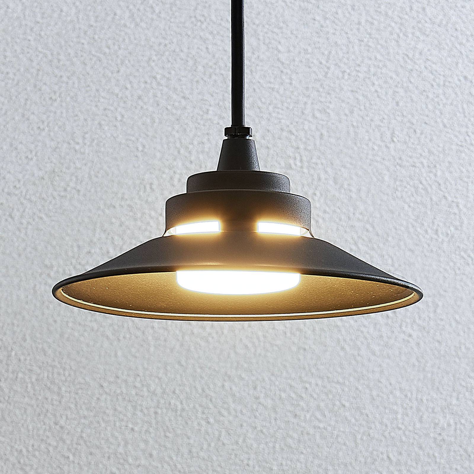 Lindby Suspension d’extérieur LED Cassia gris foncé