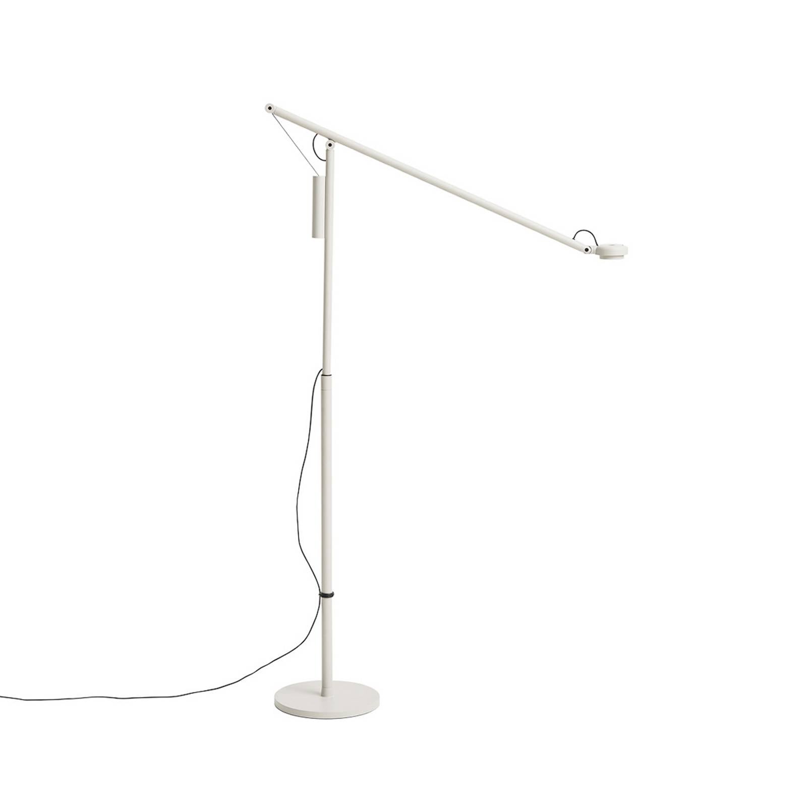 LED stojacia lampa HAY Fifty-Fifty, sivá, výška 135 cm, stmievateľná