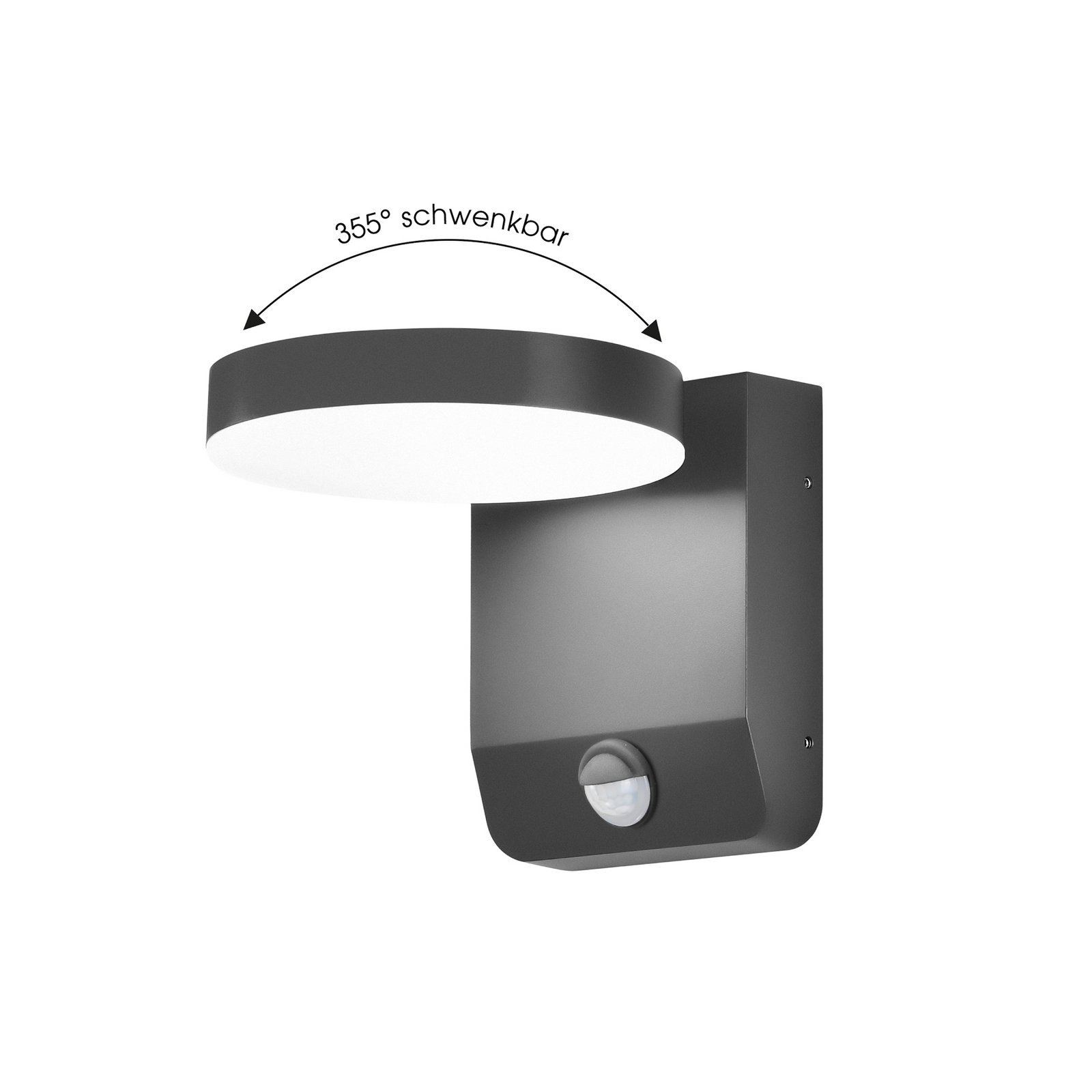 LED-Wandlampe 9083, Sensor, anthrazit, 16 cm, CCT, IP54