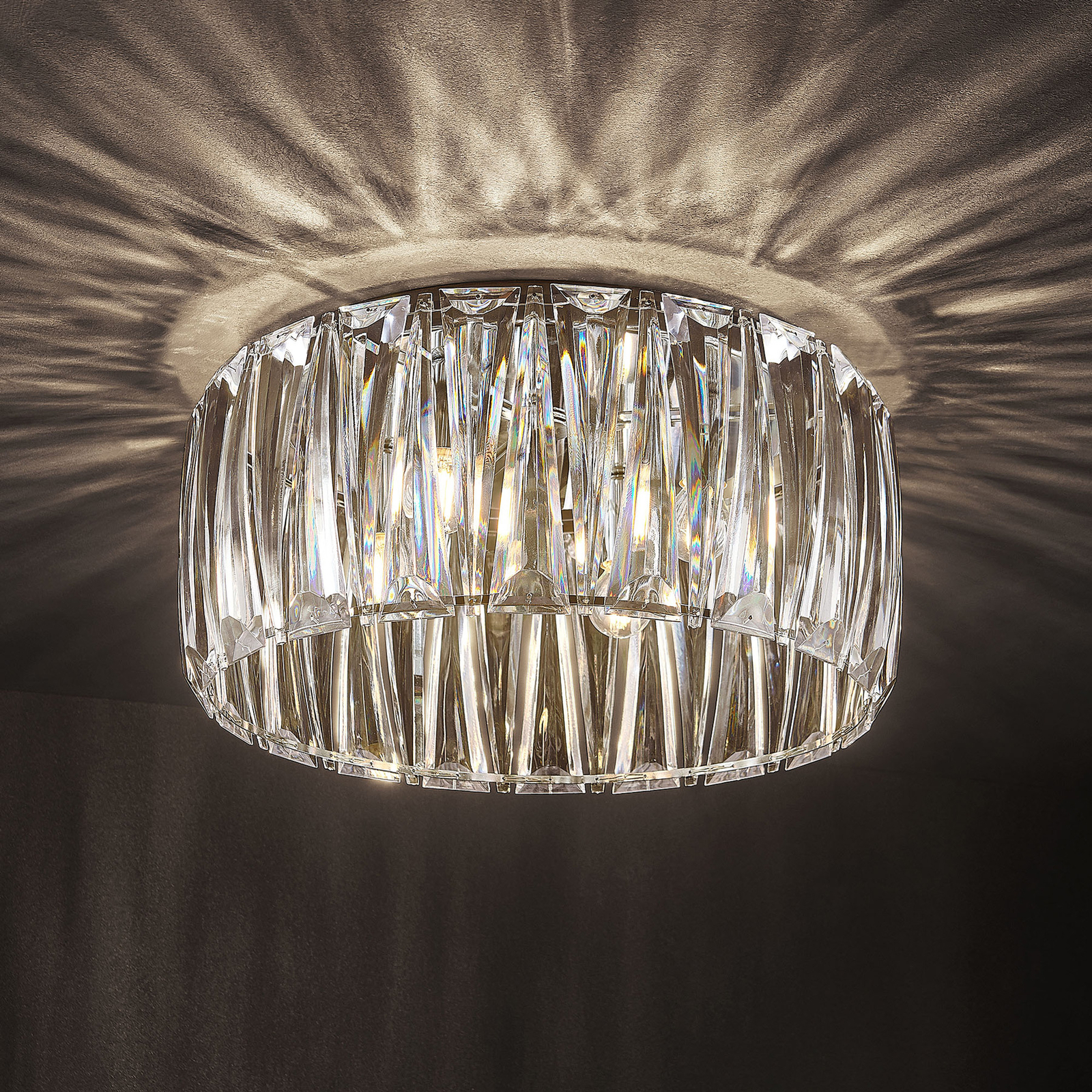 Lindby Sofia ceiling light, transparent/chrome