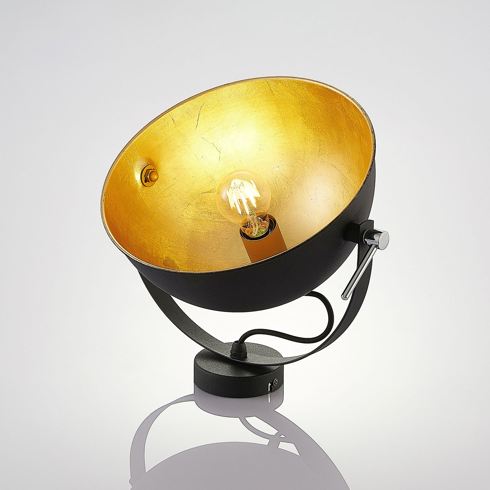 Stropná lampa Muriel, čierna/zlatá