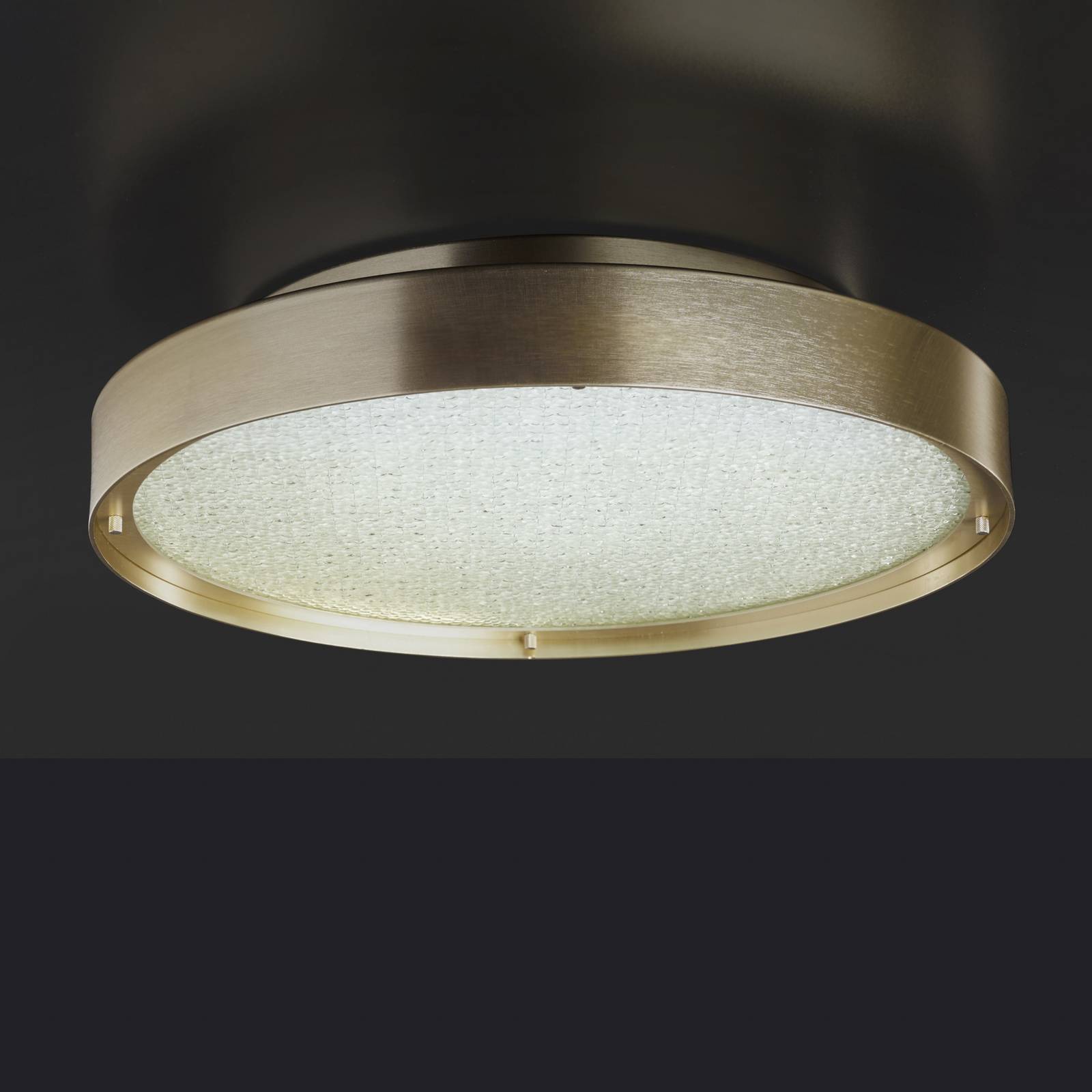 Oluce lampa sufitowa Berlin, Ø 50 cm, kolor mosiężny anodowany