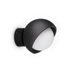 IDEAL LUX vegglampe Bloom, svart, Ø 12 cm metall
