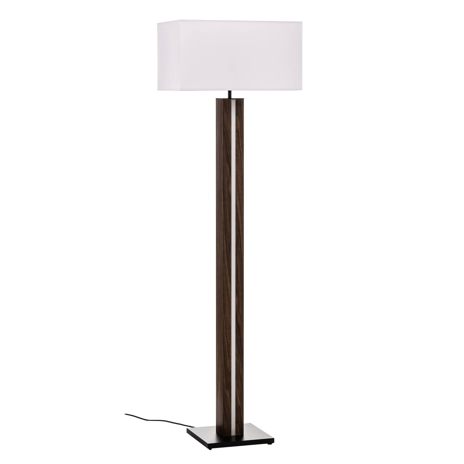 Lampadaire Elegance dimmable placage noyer blanc