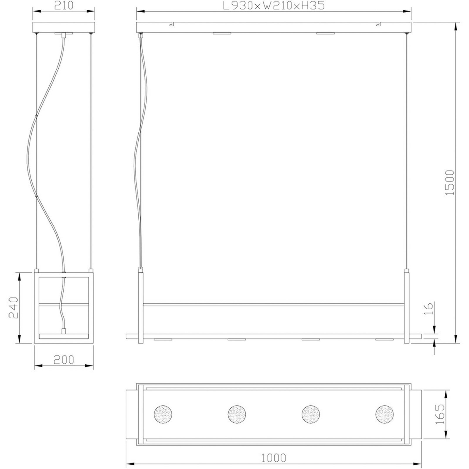 Steinhauer Tor lampă suspendată LED 6 becuri negru - Camera de zi / sufragerie - modern - Metal