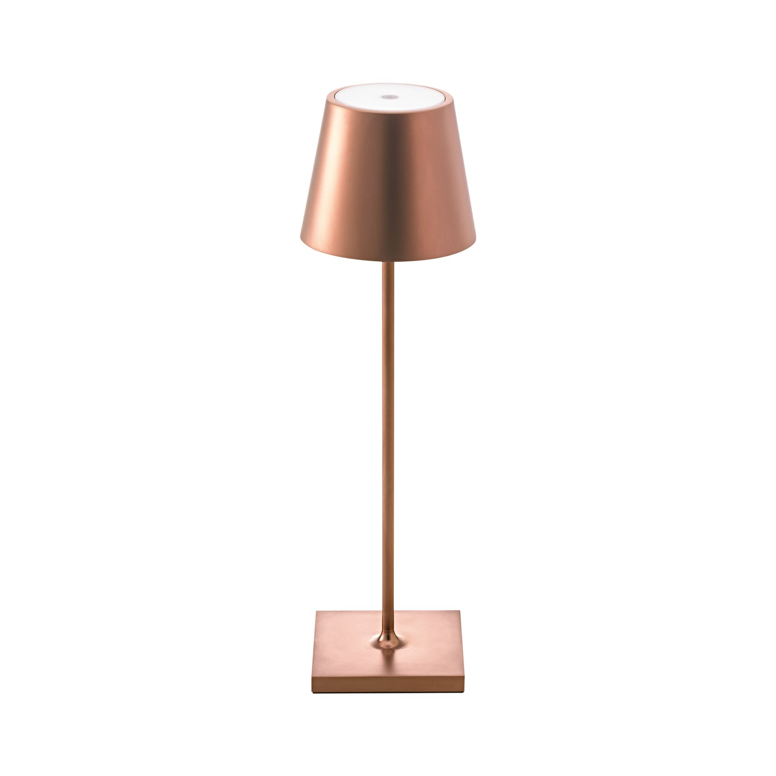 LED-batteribordslampa Nuindie, rund, 38 cm, brons