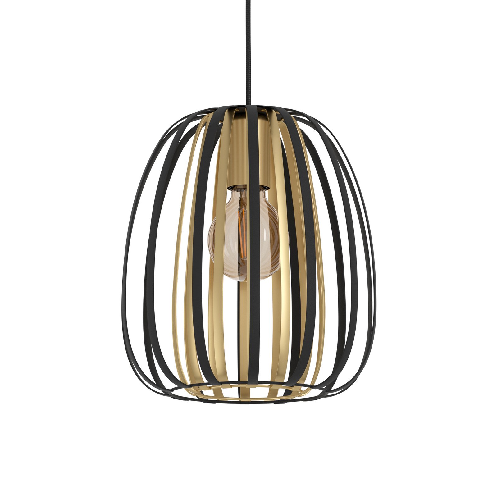 Suspension Encinitos, noir/laiton, Ø 25,5 cm