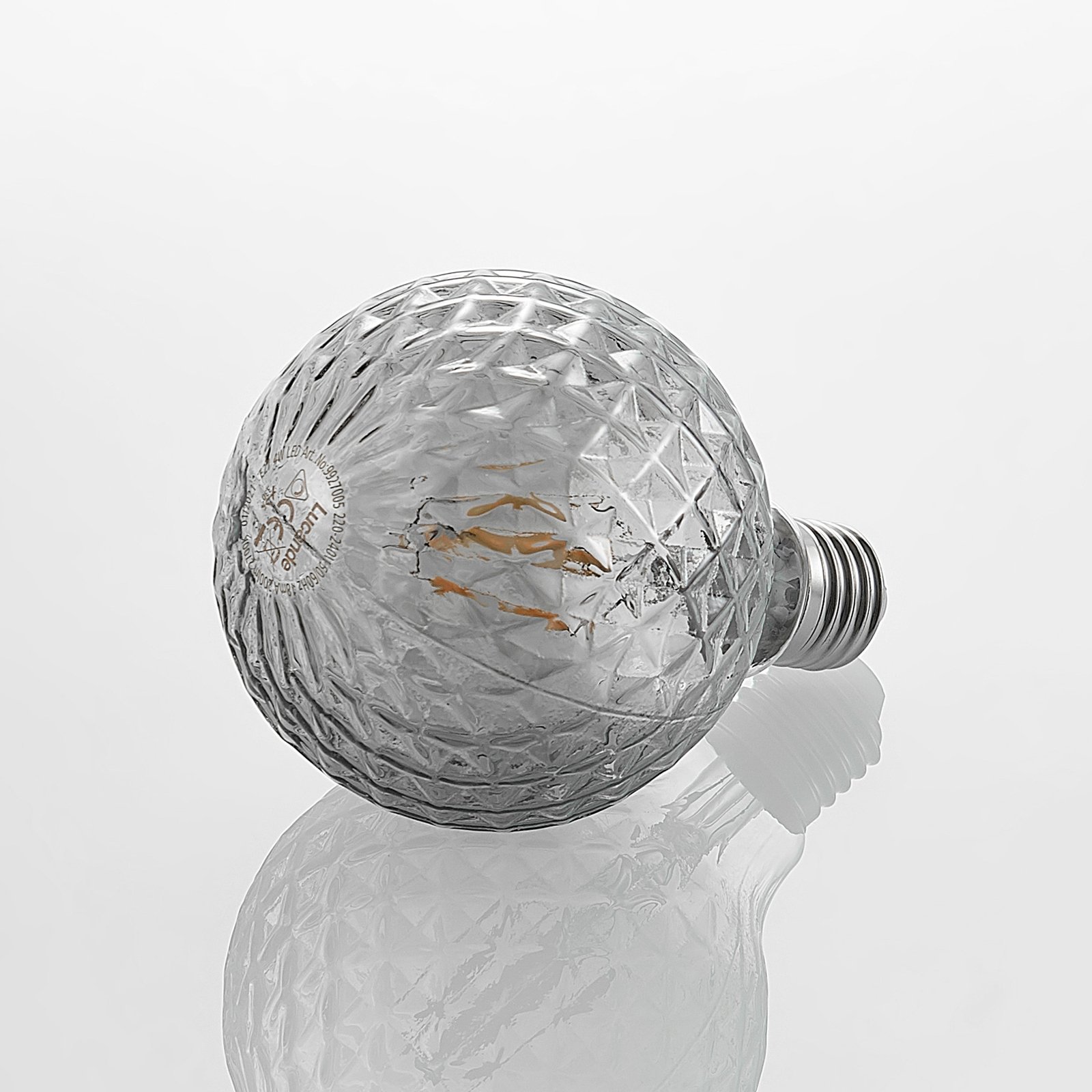 Lichtbron LED 4W Smoke Facet G95 Dimbaar E27 - Lucande