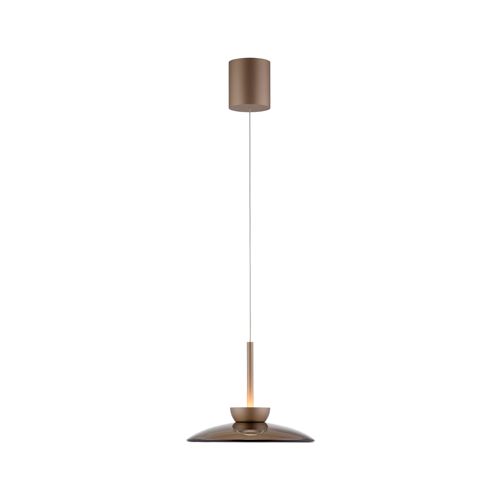 Lampada LED a sospensione Moon, bronzo, vetro ambrato (scuro), Ø 32 cm - PURE Lampada LED a sospensione Moon, bronzo, vetro ambrato (scuro), Ø 32 cm - PURE