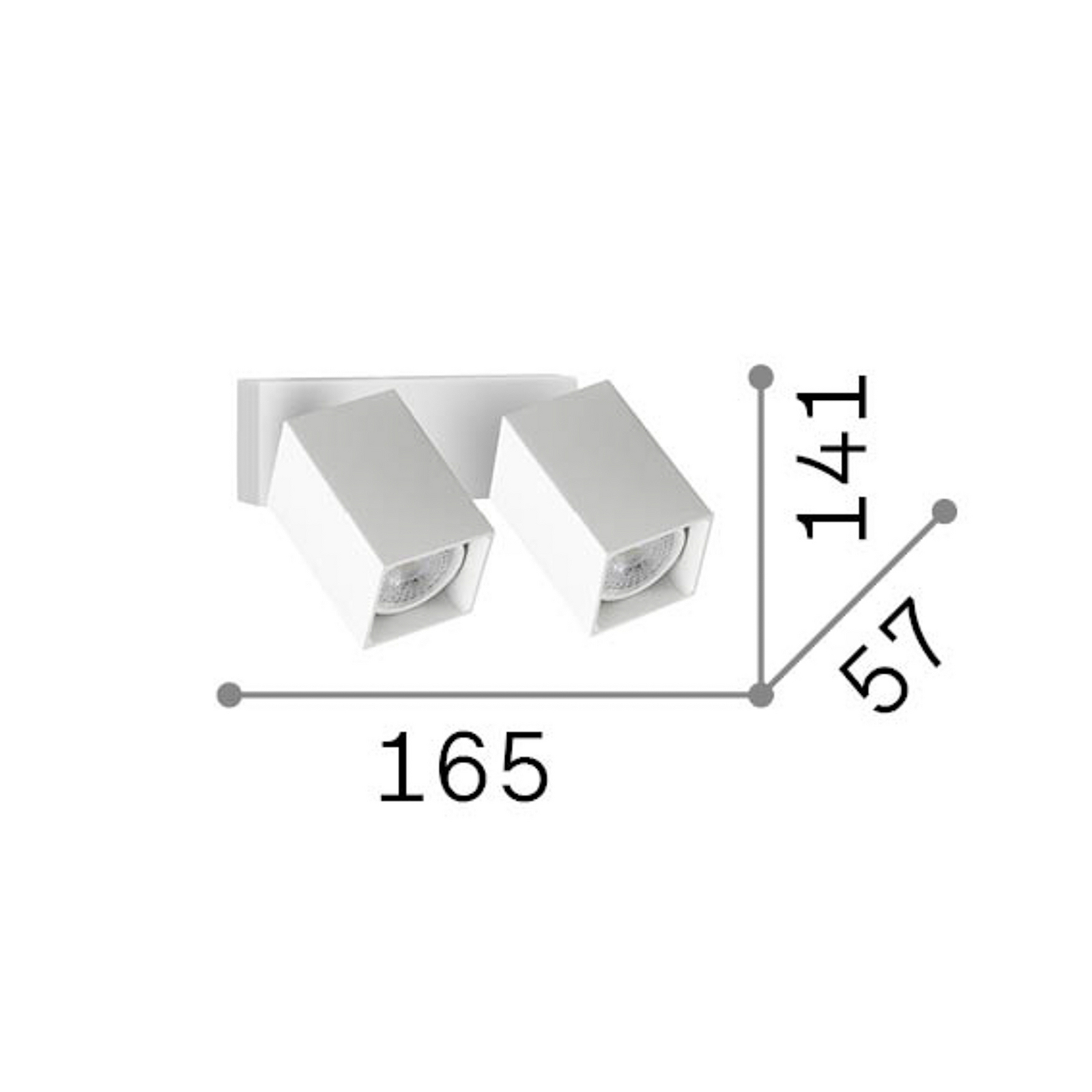 Faretto da parete IDEAL LUX Dynamite Square nero 16,5 cm a 2 luci Faretto da parete IDEAL LUX Dynamite Square nero 16,5 cm a 2 luci