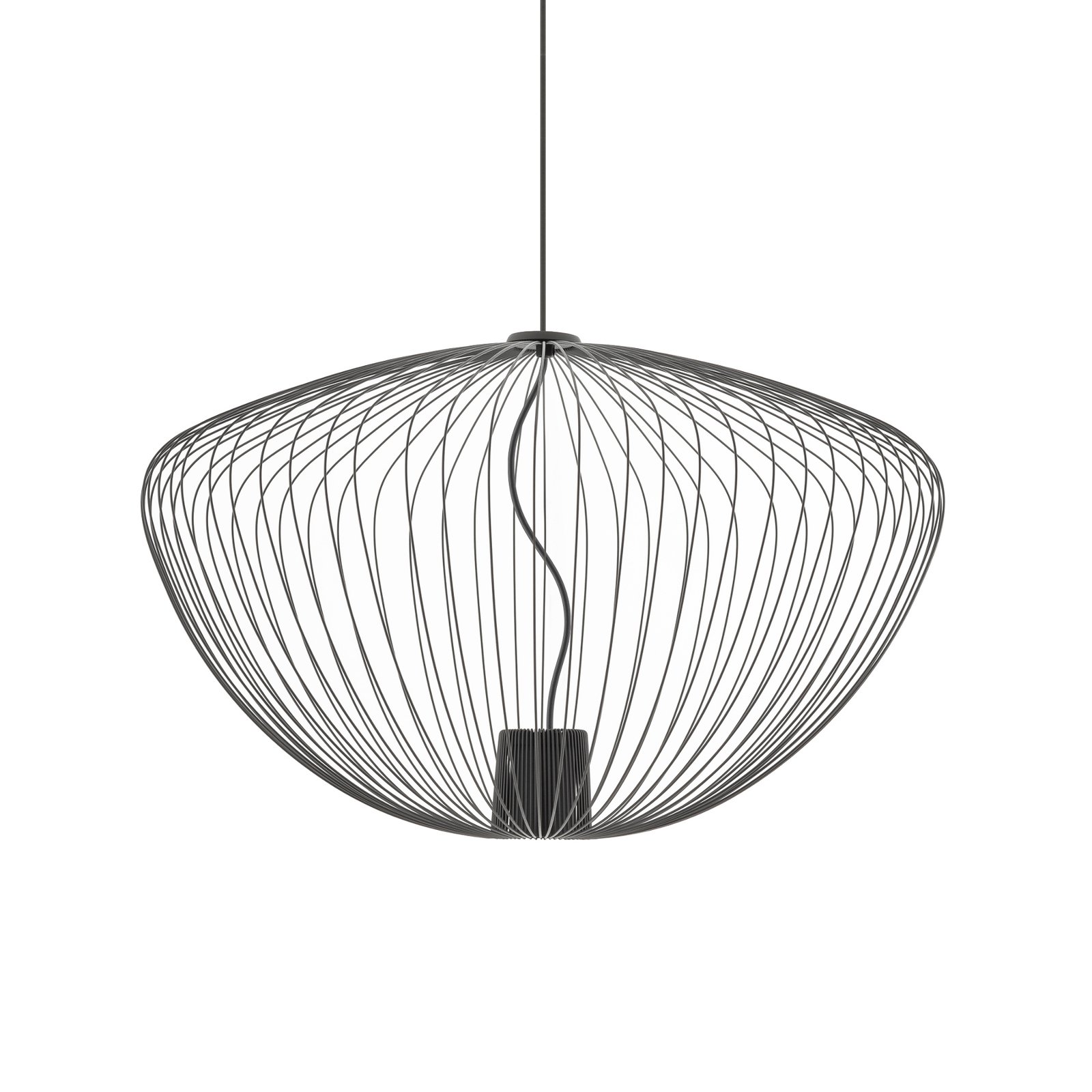 Suspension Pumpkin L, gris foncé, Ø 70 cm, métal, GU10