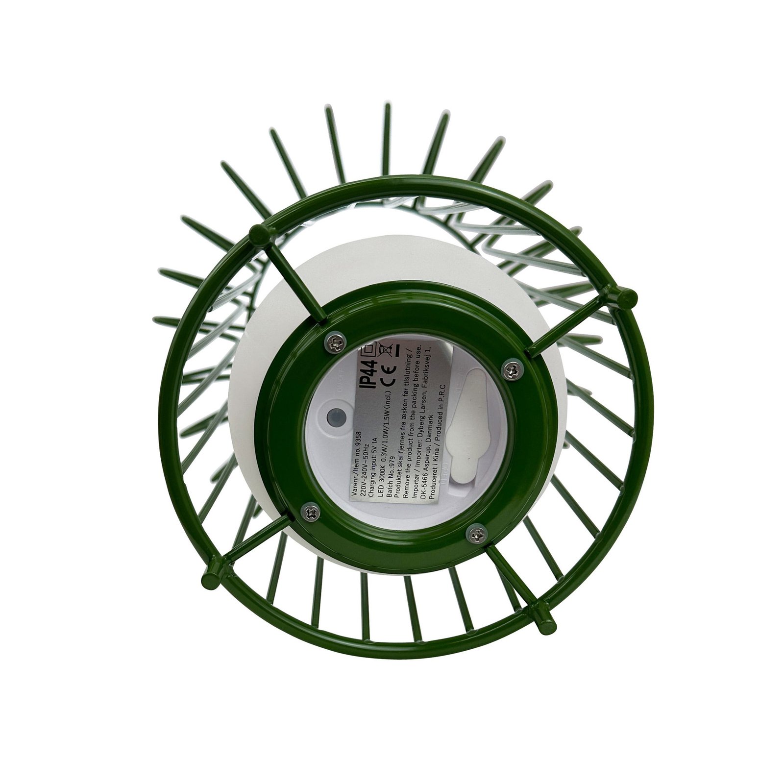 Dyberg Larsen Lampe de table LED rechargeable Basket, vert, métal