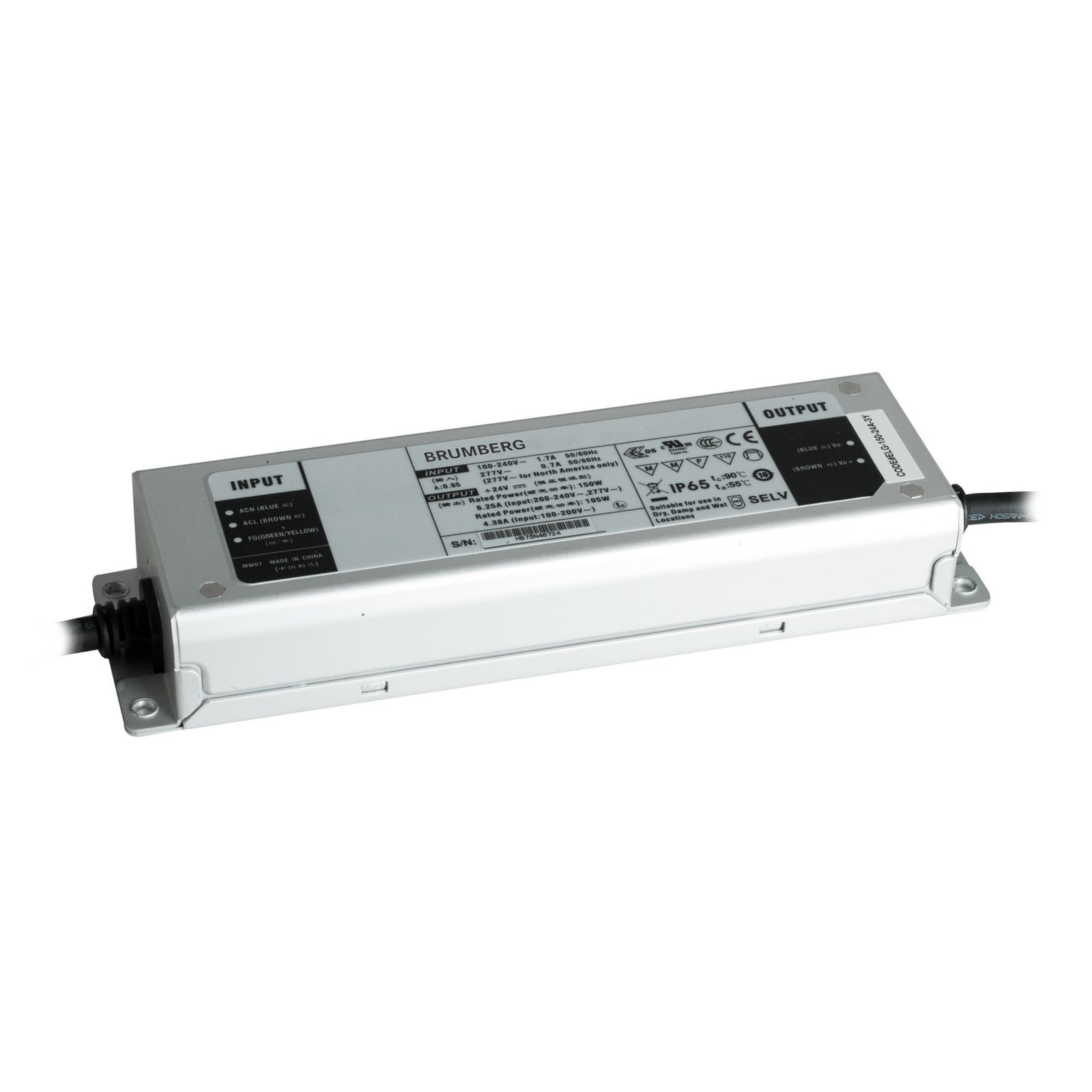 BRUMBERG LED-strømforsyning 24 V DC, koblingsbar, 1–150 W