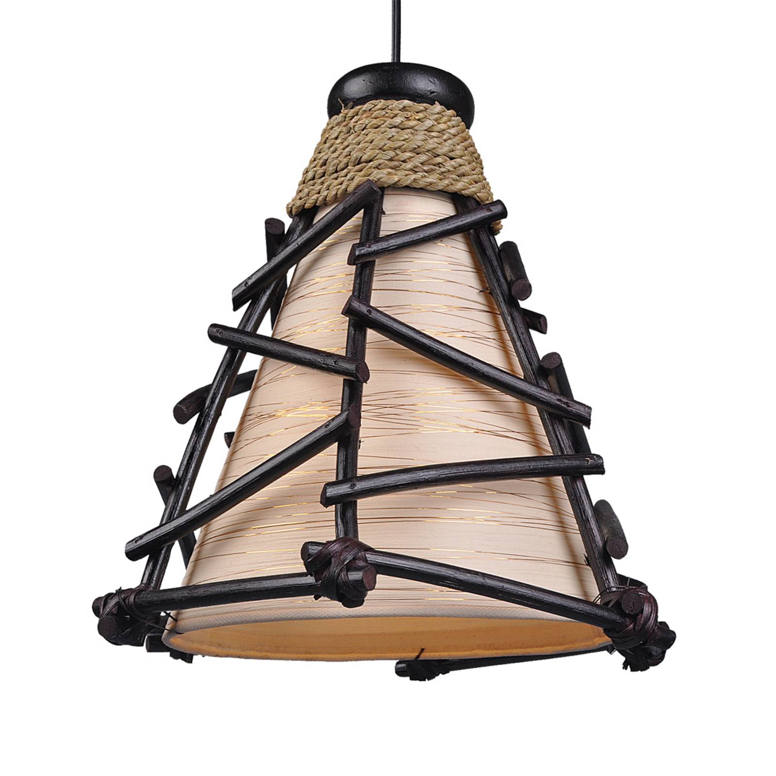 Decoratieve hanglamp Romy met hout