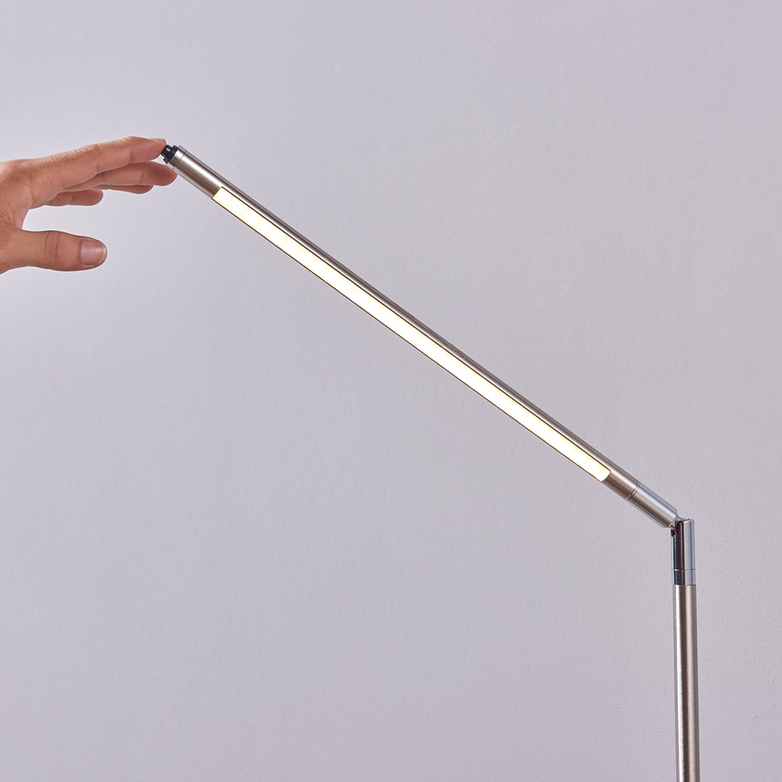 Jabbo LED Floor Lamp Nickel - Lindby