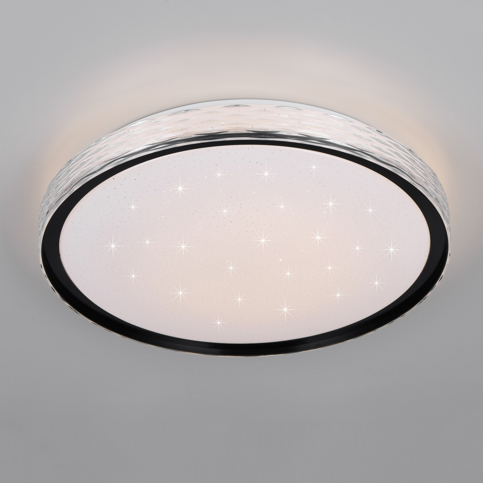 Reality Leuchten Plafonieră LED Varda negru Ø 39 cm telecomandă - dormitor - Modern - negru alb - Metal
