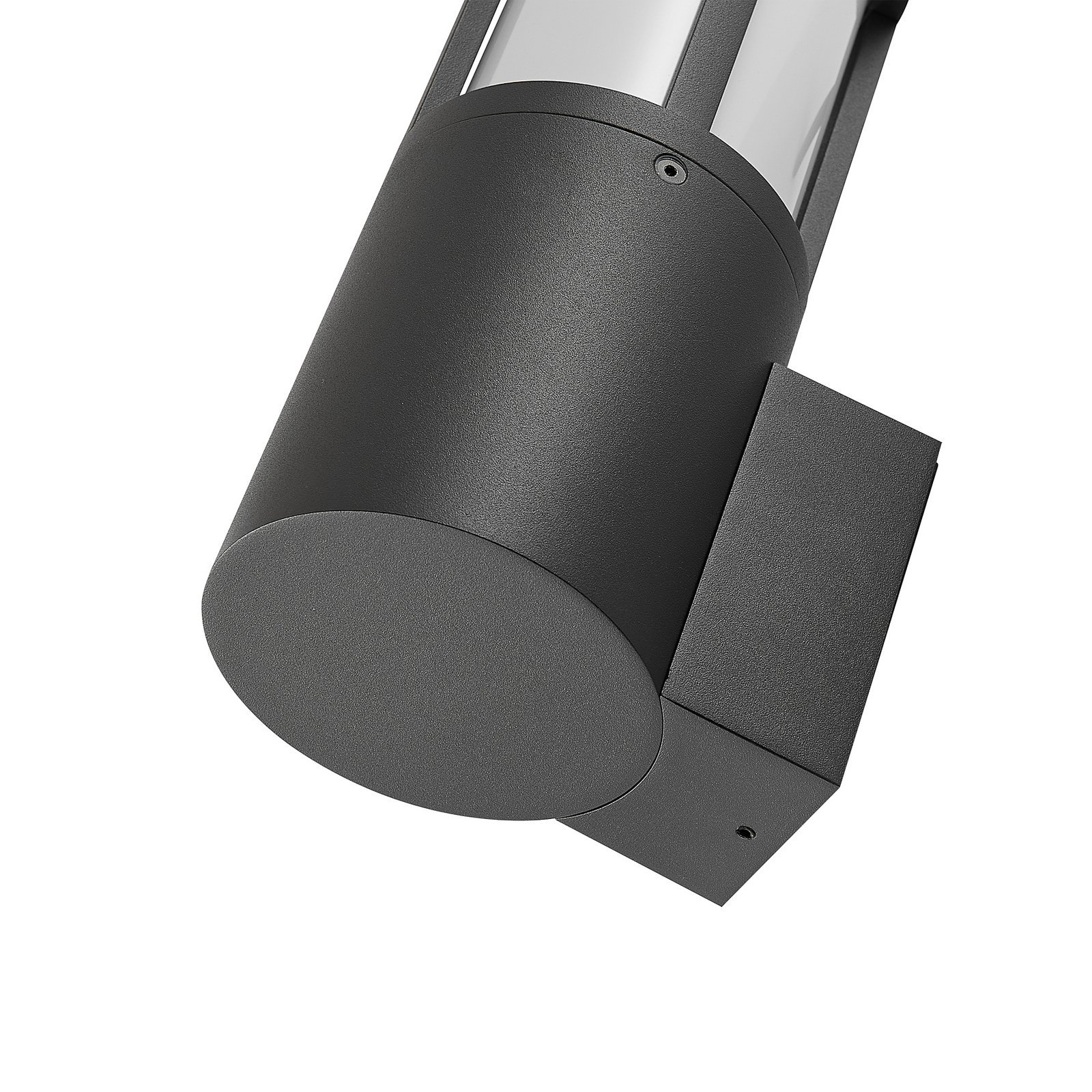 Facado II utomhusvägglampa, grå/opal, Ø 11 cm, IP65, metall